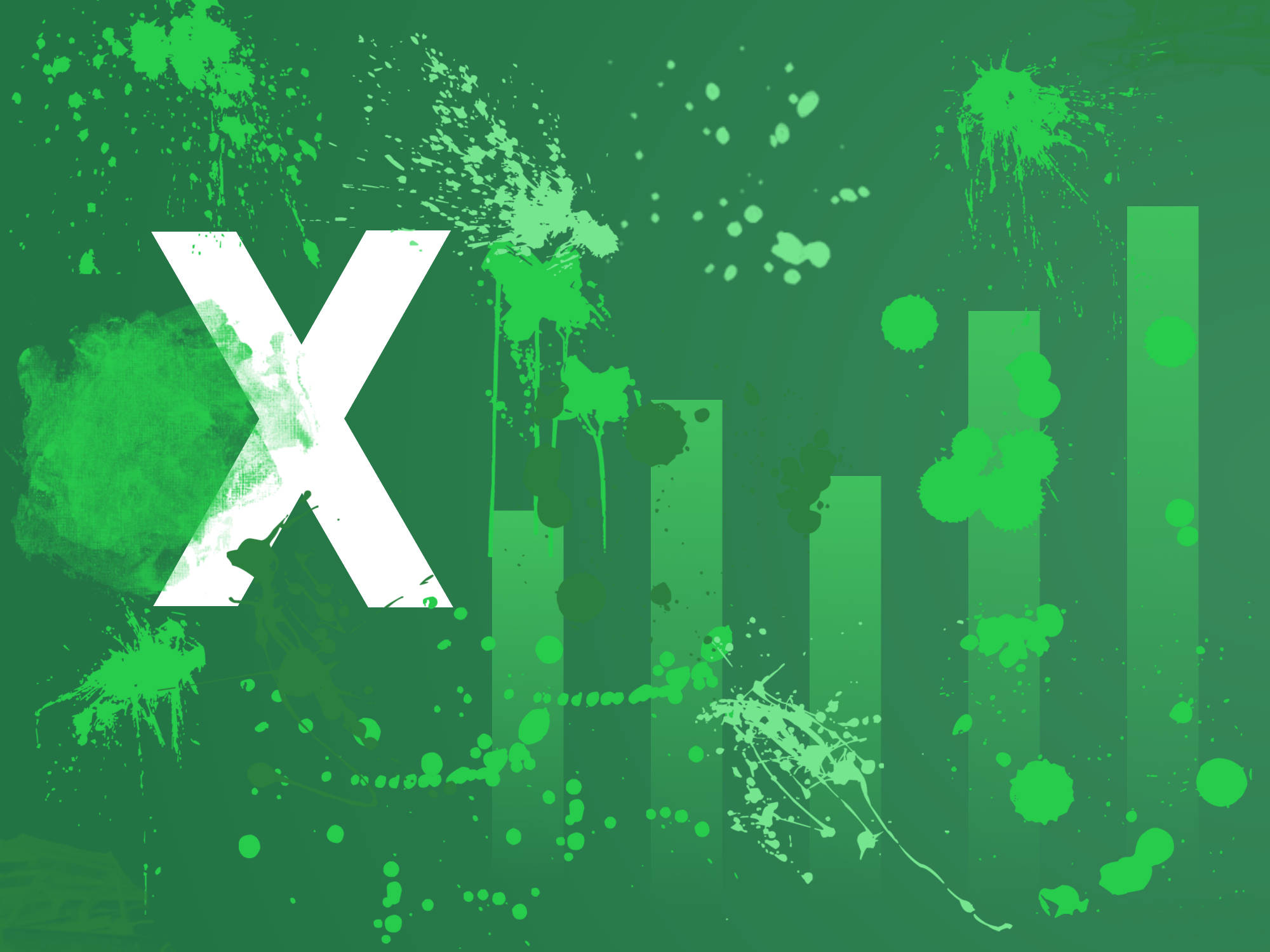 Excel, paint splatter, X logo, Full HD Desktop Wallpaper