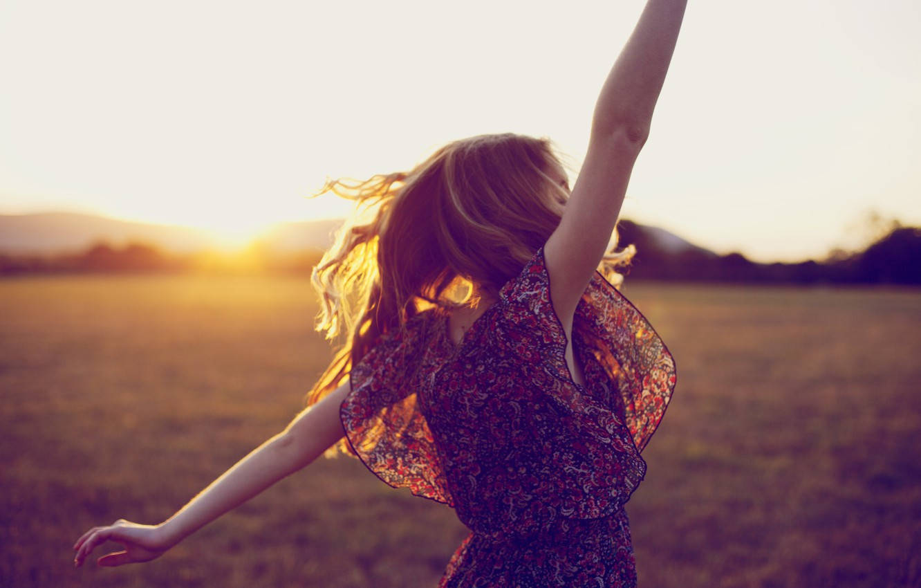 Excited, Sunset, Dancing, HD Desktop Wallpaper