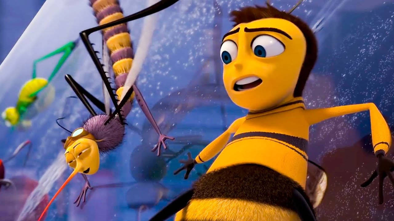 bee movie, hitchhiking scene, cartoon bee, HD Desktop Wallpaper