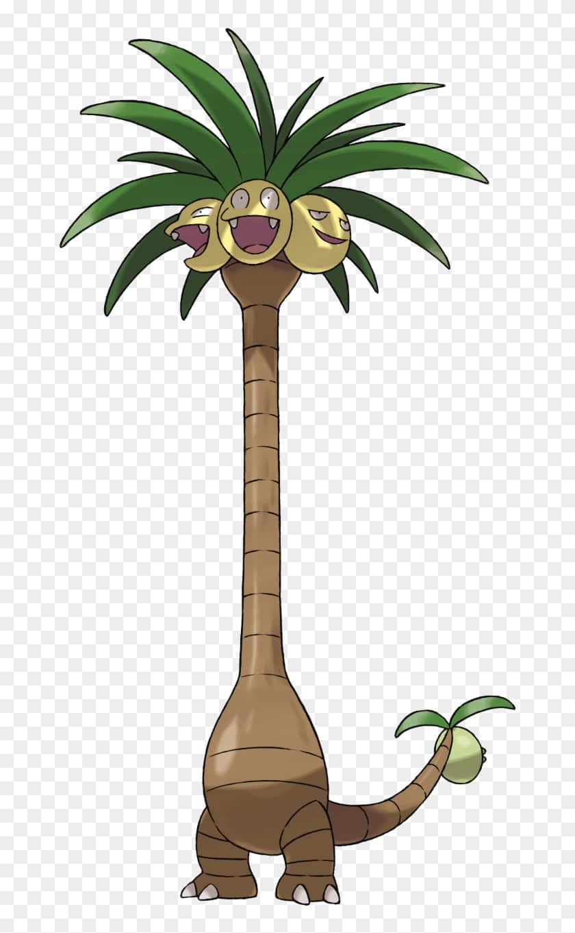 Exeggutor, checkered PNG background, cartoon palm tree Pokémon, HD Phone Wallpaper
