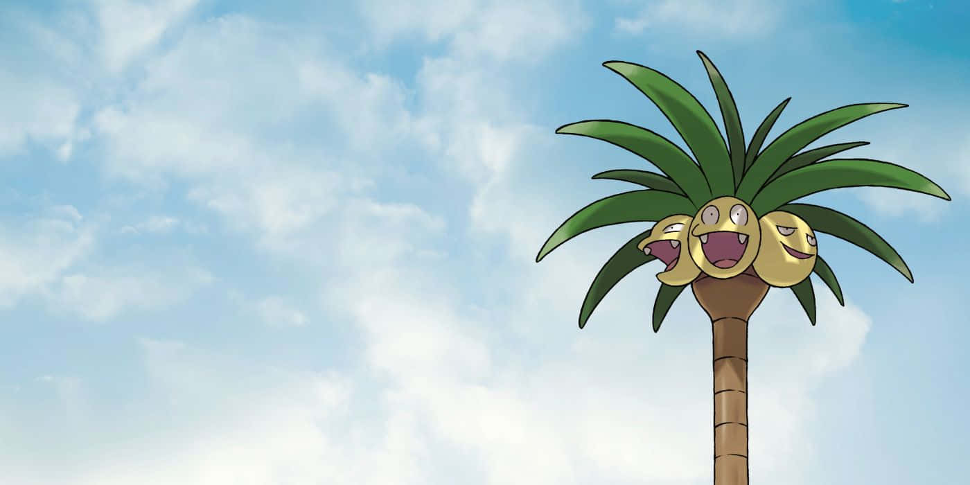 Exeggutor, dreamy sky, bright blue sky, HD Desktop Wallpaper