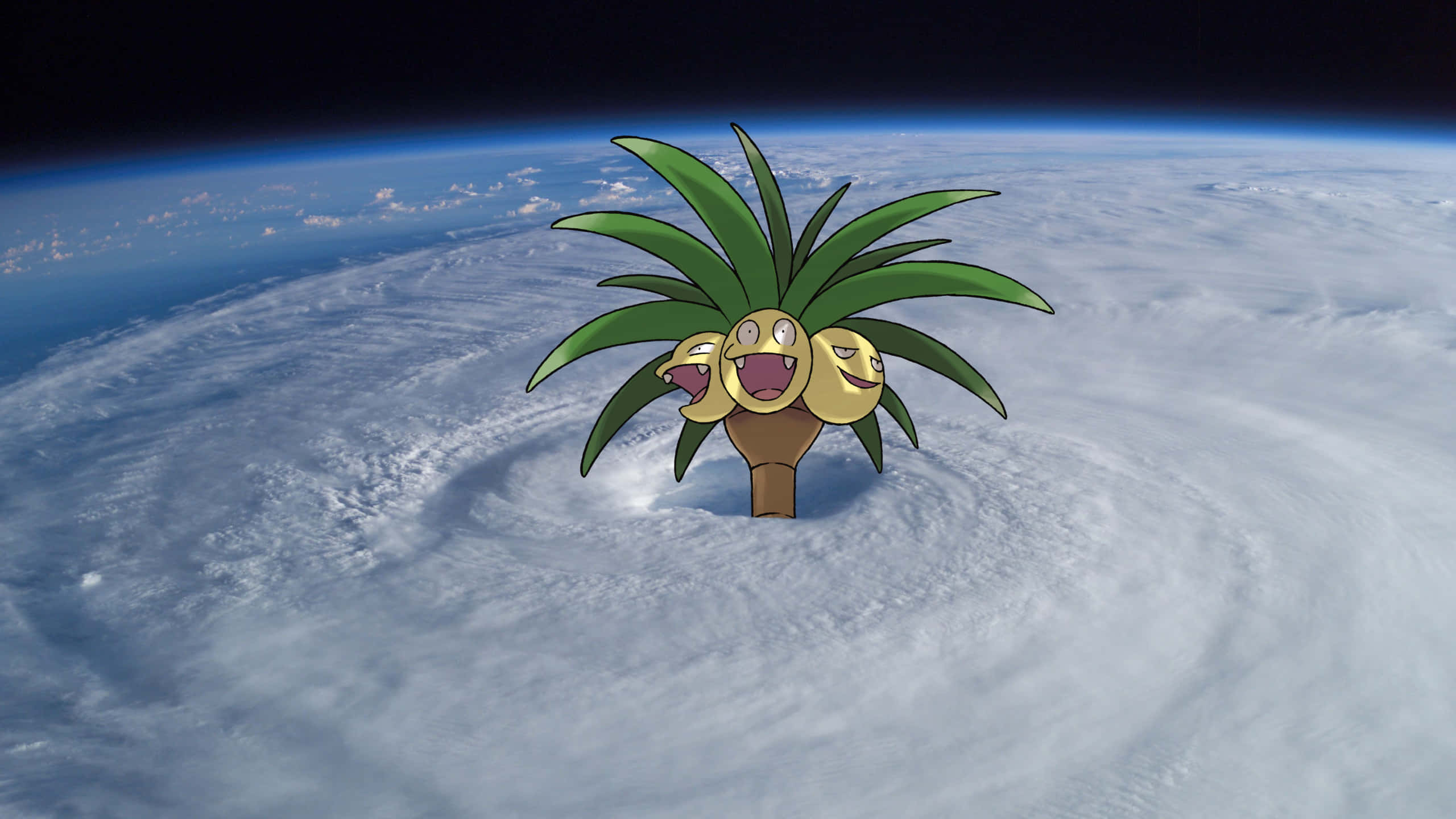 Exeggutor, hurricane, swirling, 2K Desktop Wallpaper