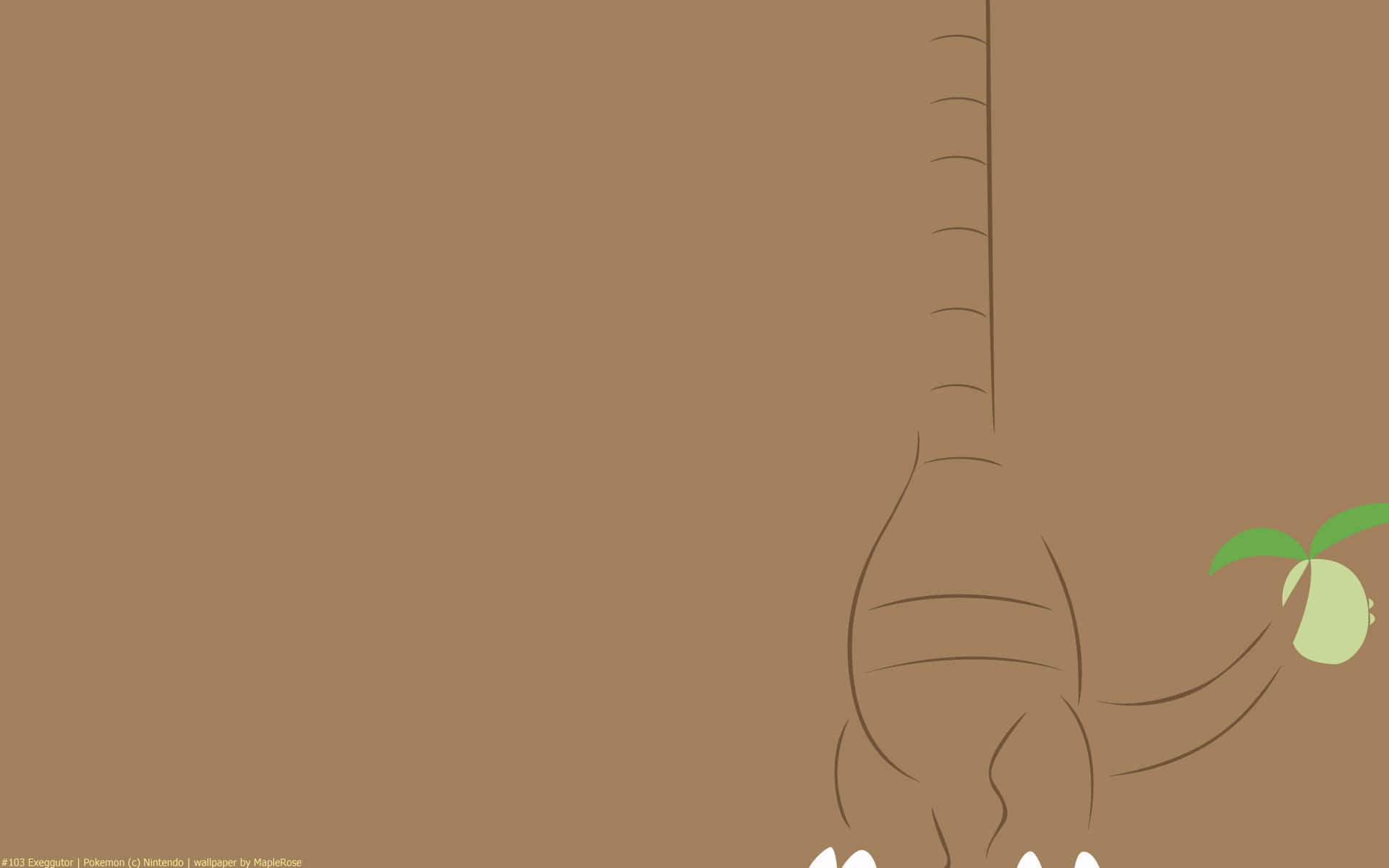 Exeggutor, lower body, dinosaur tail, Full HD Desktop Wallpaper