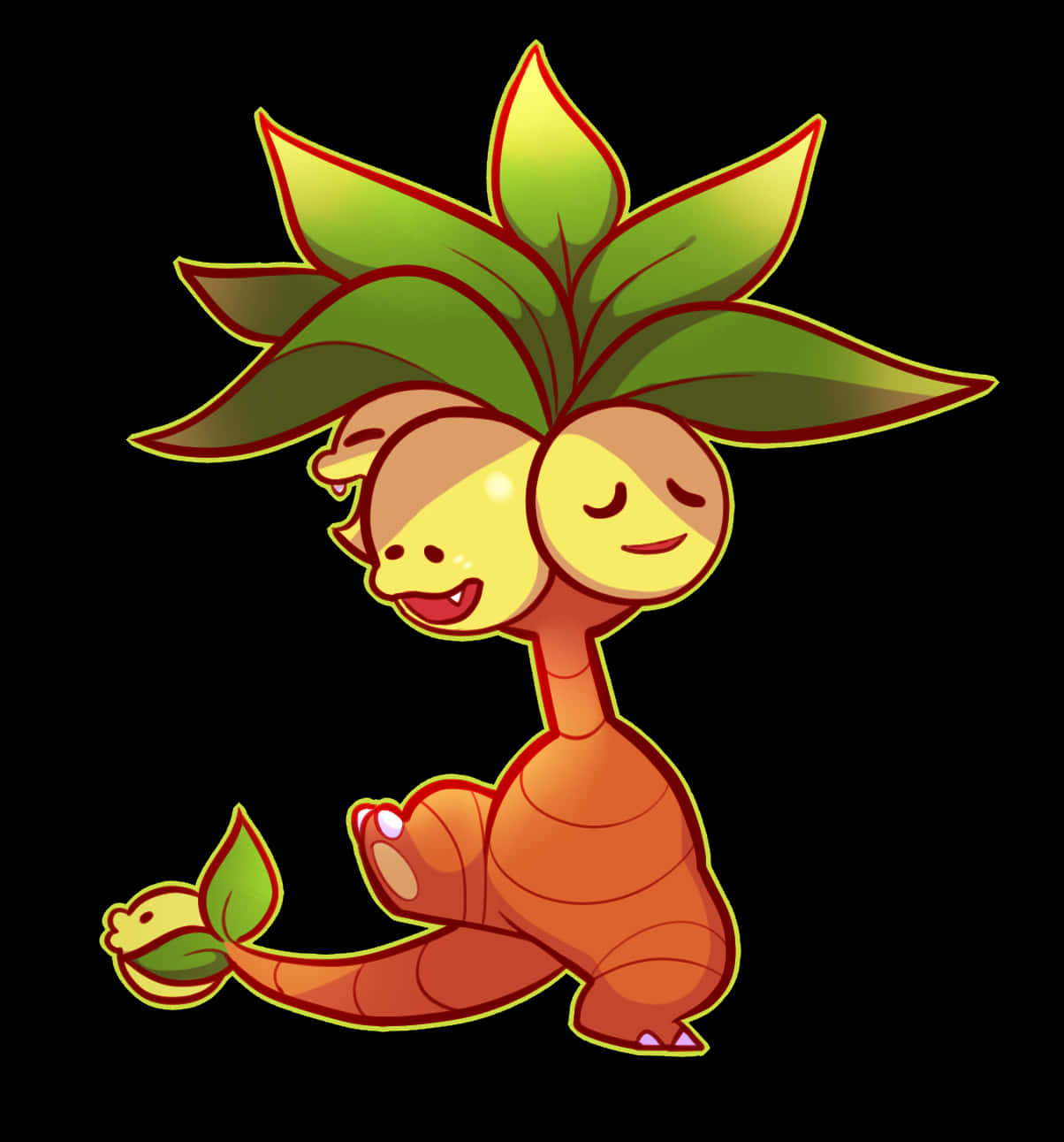 Exeggutor, cartoon plant creature, leafy head, HD Phone Wallpaper
