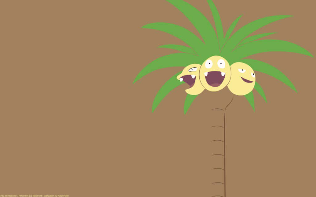 Exeggutor, yellow, green palm tree, SD Desktop Wallpaper