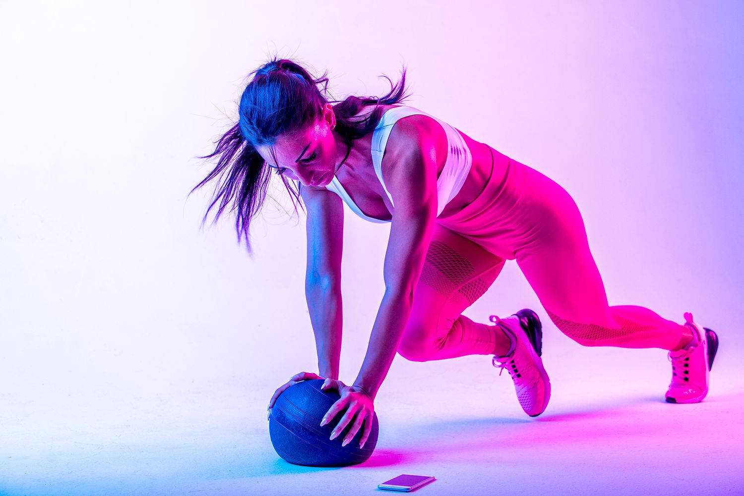 neon pink, neon blue, studio lighting, HD Desktop Wallpaper