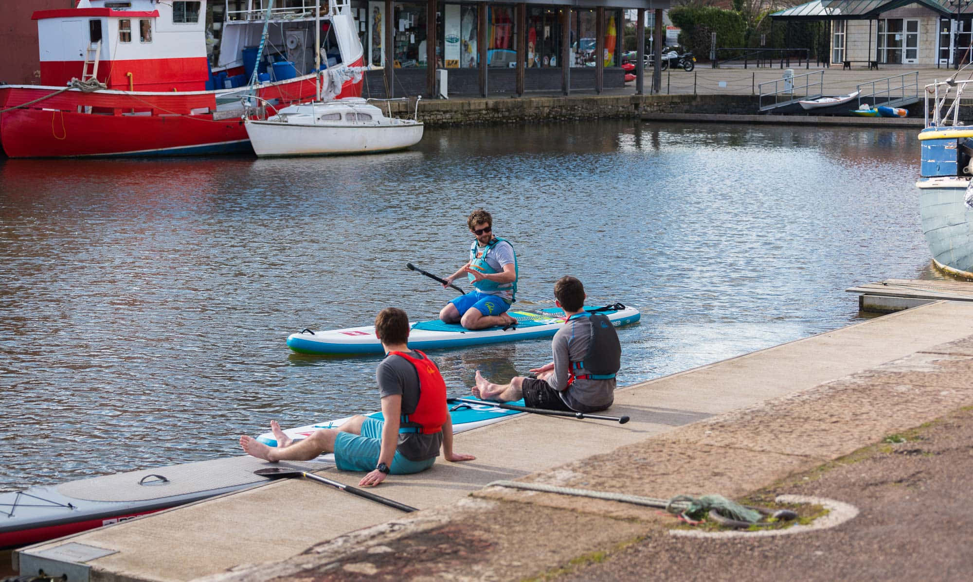 Exeter, waterfront, paddleboarding, Full HD Desktop Wallpaper
