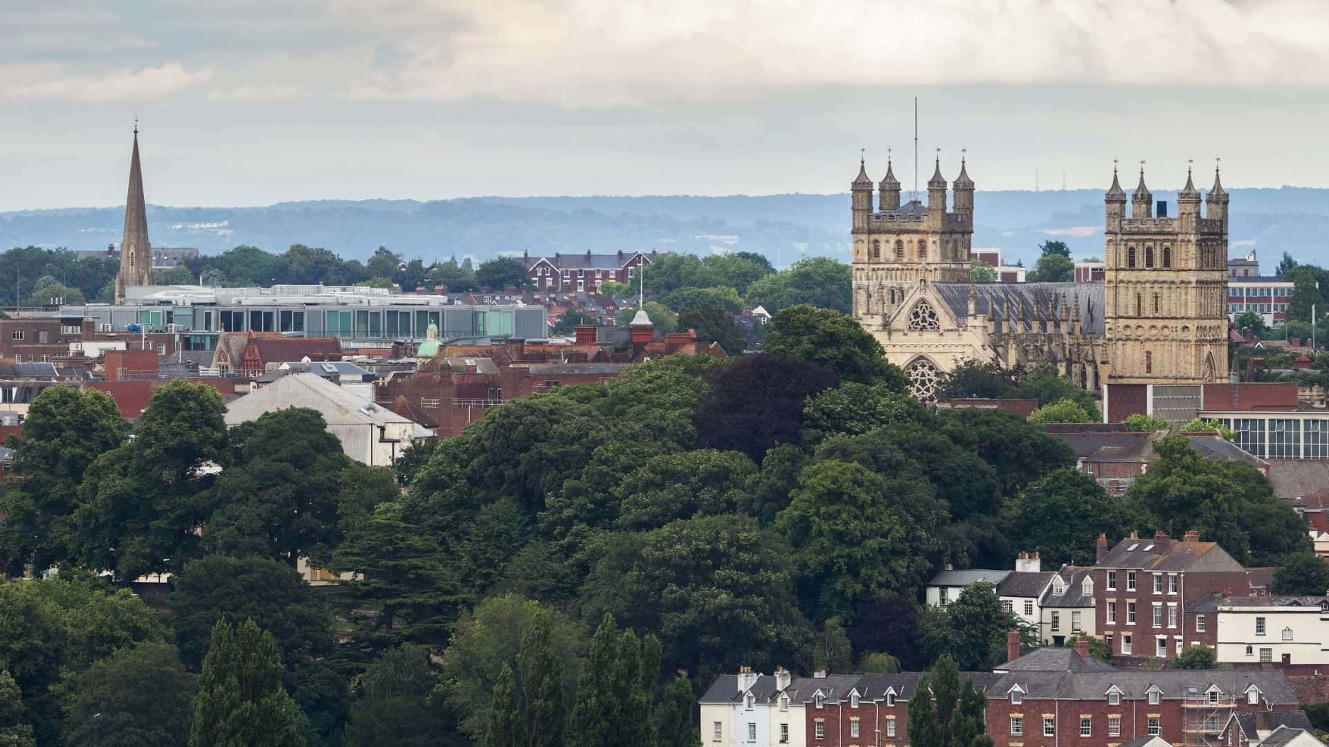 Exeter, cathedral, cityscape, Full HD Desktop Wallpaper