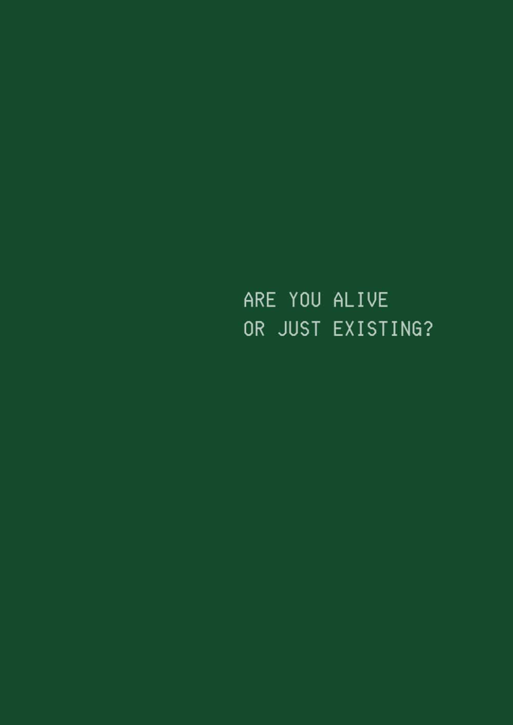 Existentialism, dark green background, light gray pixelated font, HD Phone Wallpaper