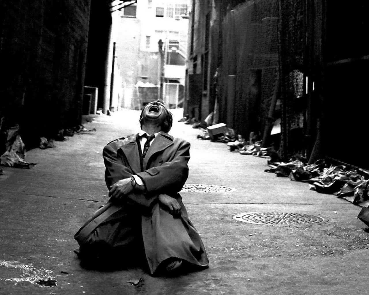 trench coat, gritty alleyway, discarded shoes, HD Desktop Wallpaper