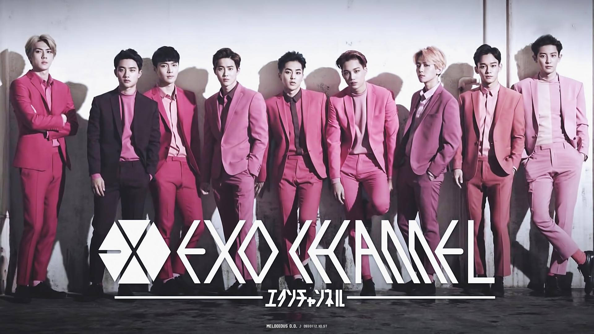 Pink Suit Exo, seven men, coordinated pink suits, Full HD Desktop Wallpaper