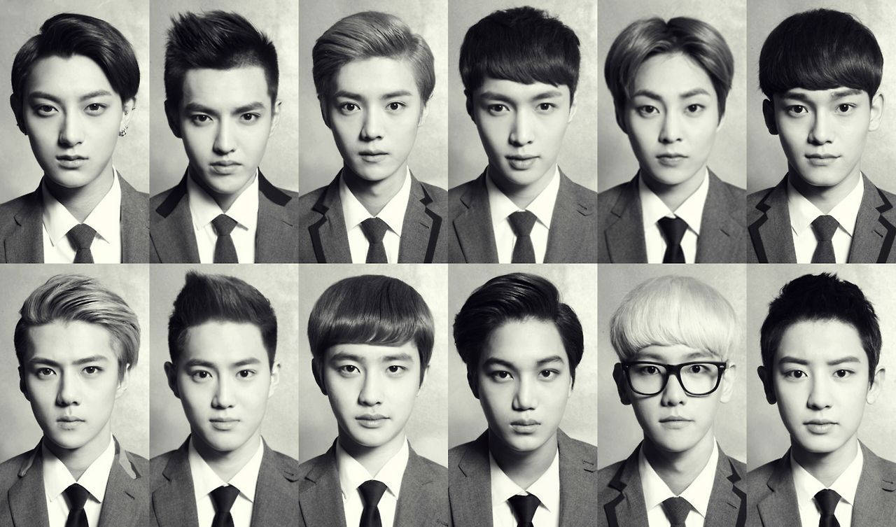 Exo, grid, suit, HD Desktop Wallpaper
