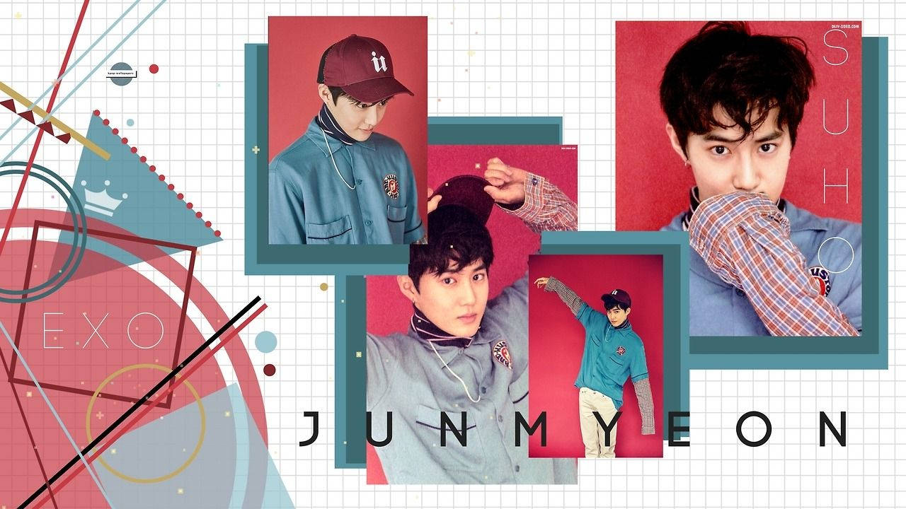 Exo, red backgrounds, geometric grid, HD Desktop Wallpaper