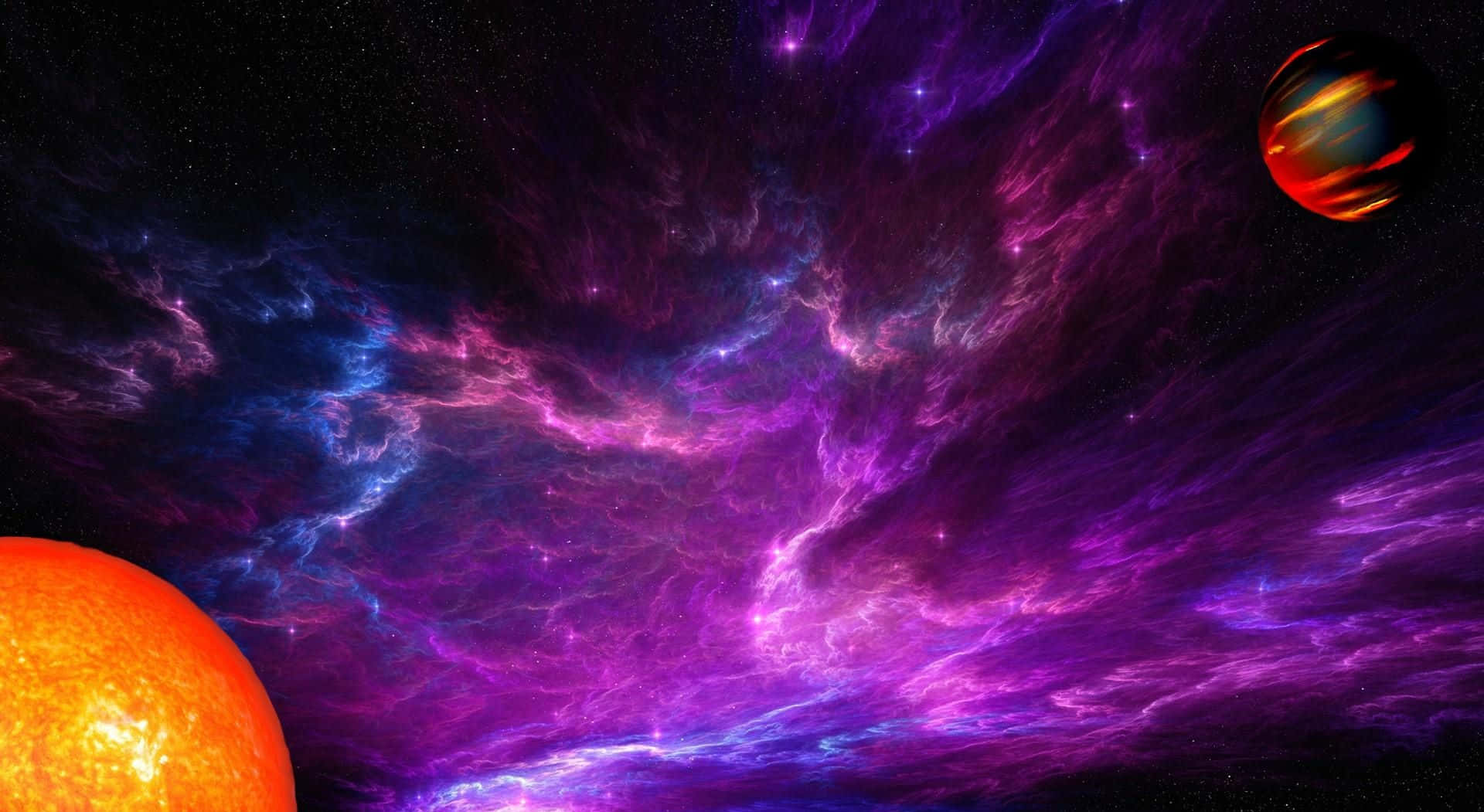 Exoplanet, purple blue, orange, Full HD Desktop Wallpaper