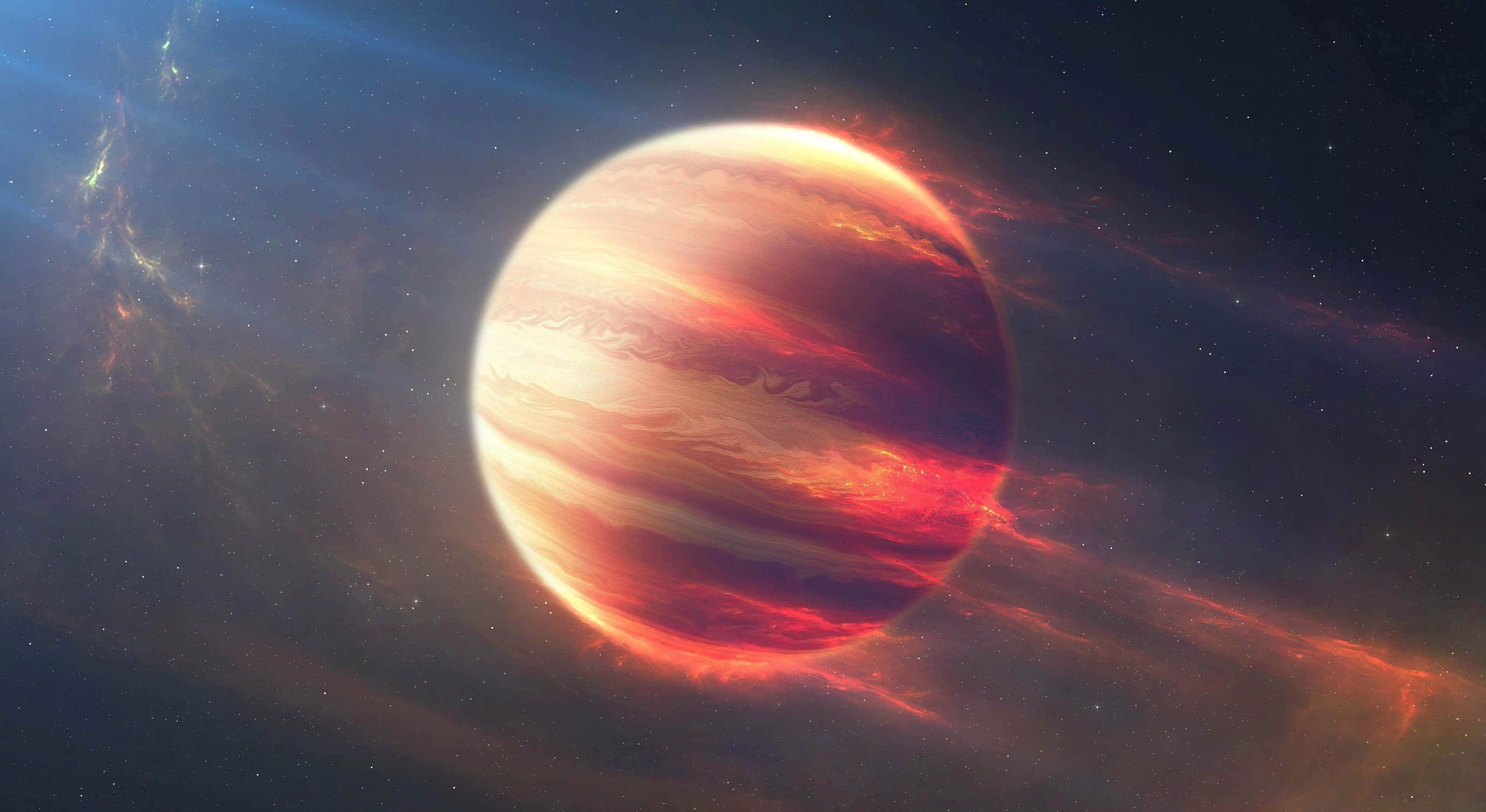 exoplanet, gas giant, bright distant star, 4K Desktop Wallpaper
