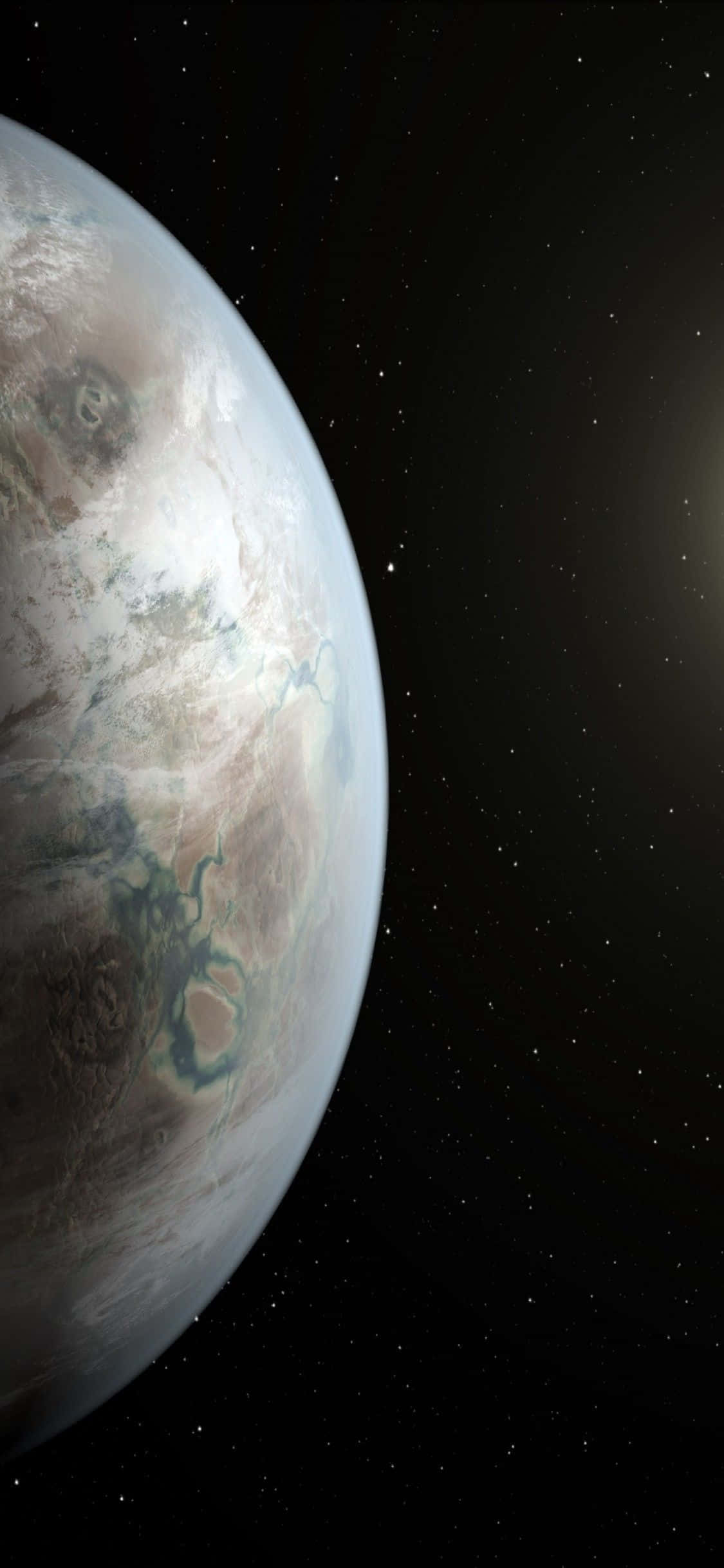 Exoplanet, swirling clouds, glowing blue rivers, Full HD Phone Wallpaper