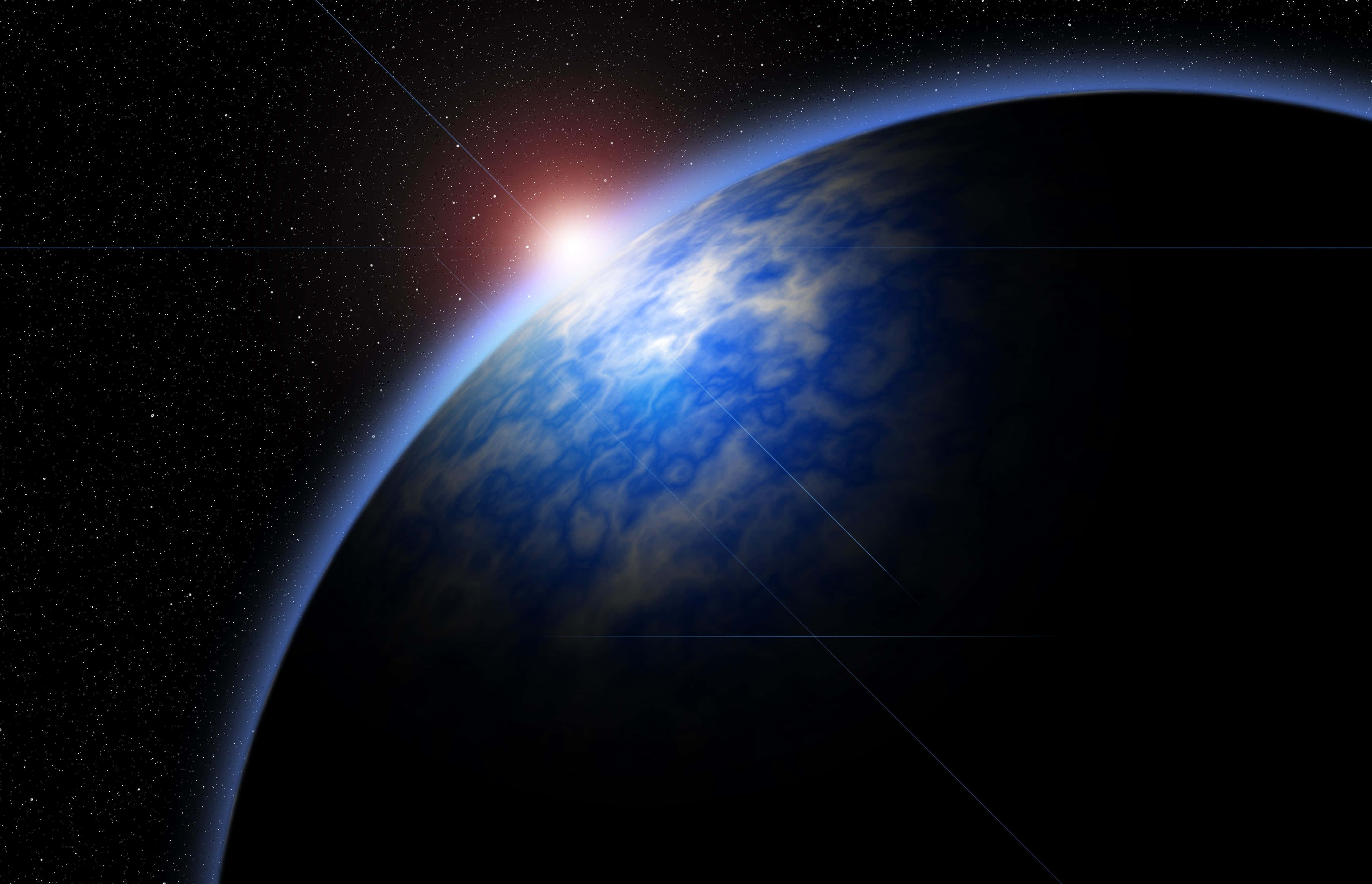 Exoplanet 4621, blue planet, swirling clouds, 4K Desktop Wallpaper