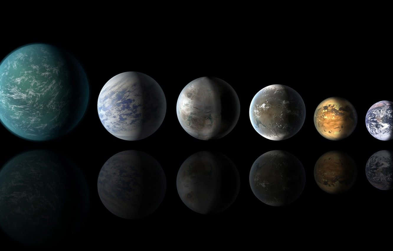 Exoplanet, seven diverse planets, distant galaxy, HD Desktop Wallpaper