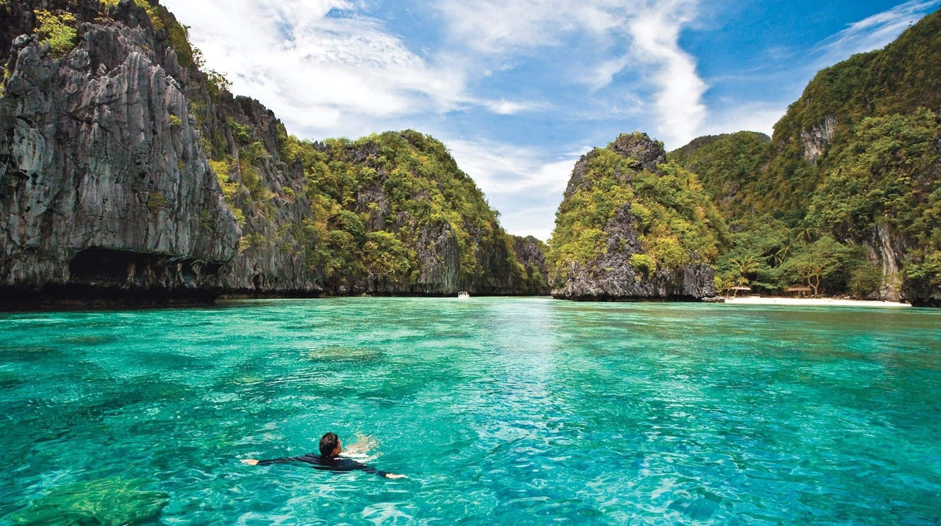 Exotic, clear sea, crystal clear turquoise water, Full HD Desktop Wallpaper