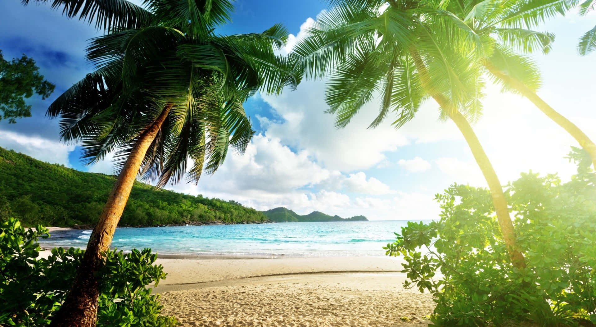 Exotic, Sun Shining, tropical beach, Full HD Desktop Wallpaper
