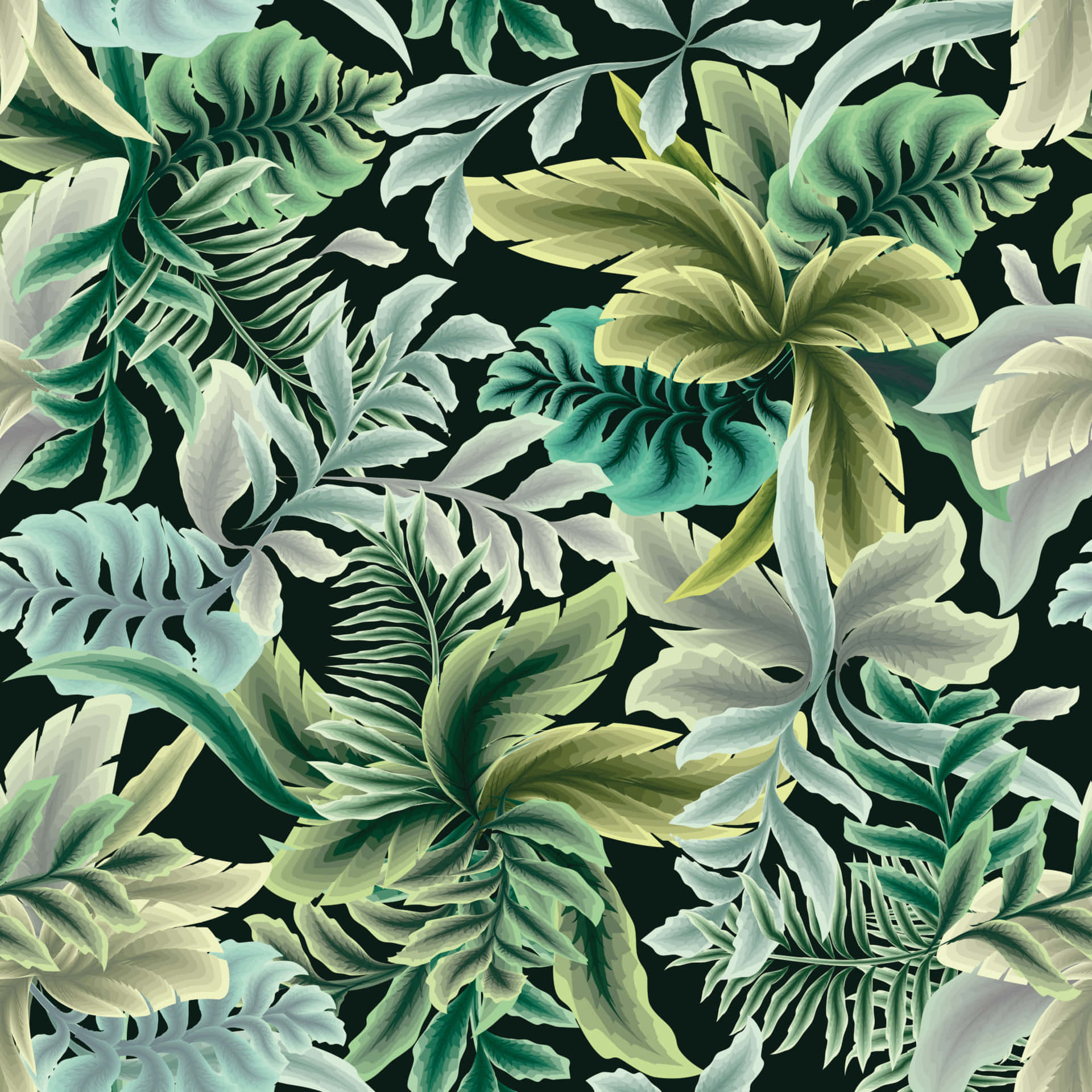 Exotic, green aesthetic, tropical leaves, Full HD Desktop Wallpaper