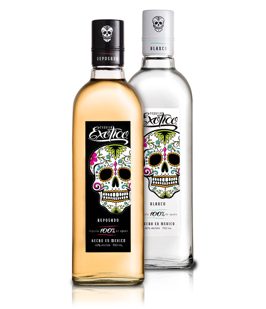 Exotico, tequila, sugar skull designs, SD Phone Wallpaper