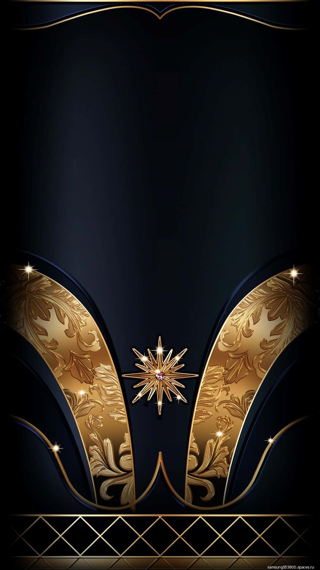 Black Gold Expensive Phone, dark blue, gold ornate curves, Full HD Phone Wallpaper