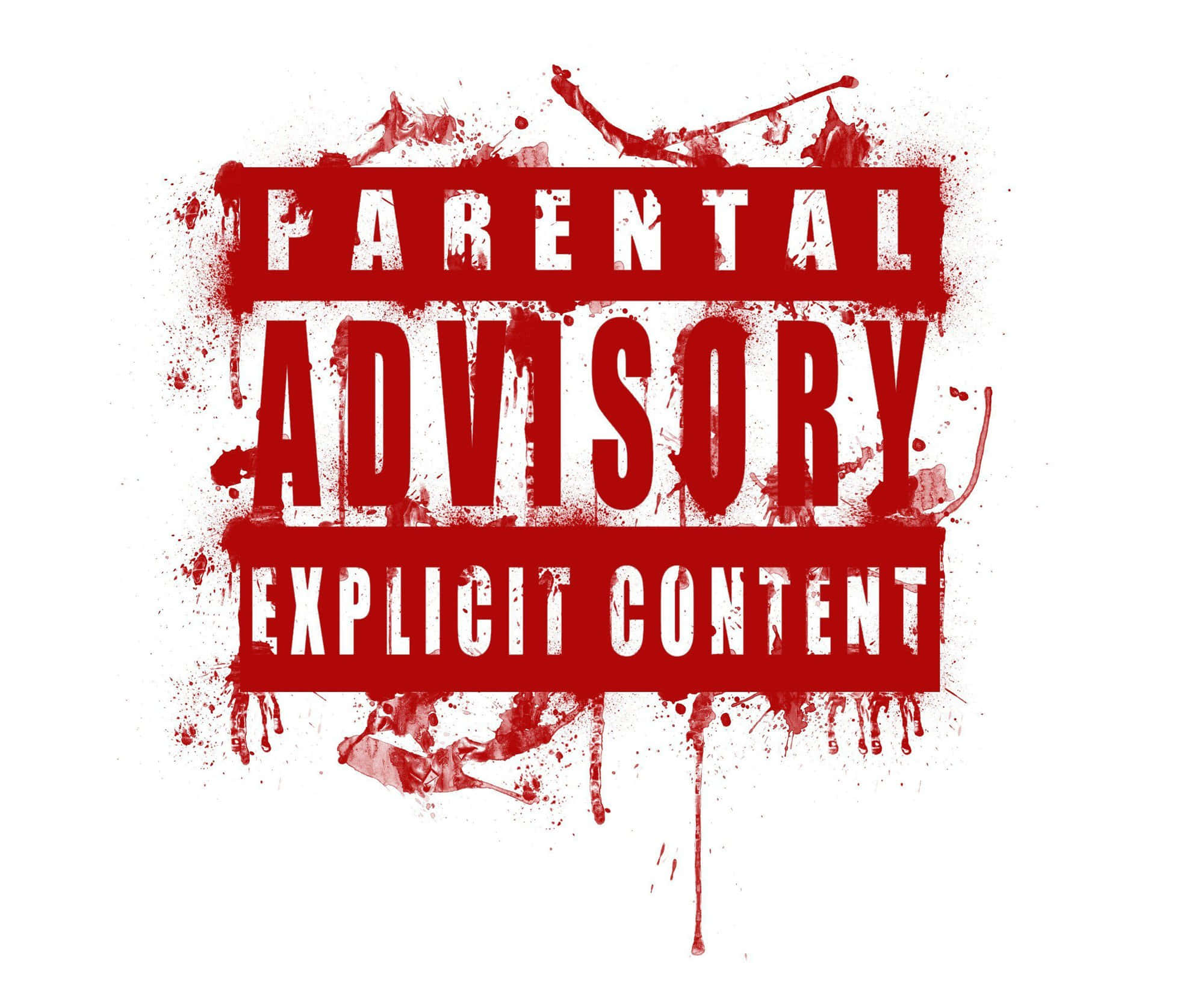 Parental Advisory, red, white text, Full HD Desktop Wallpaper