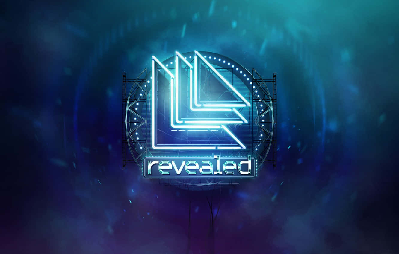 neon 'revealed' logo, geometric lines, dark blue and purple digital backdrop, HD Desktop Wallpaper