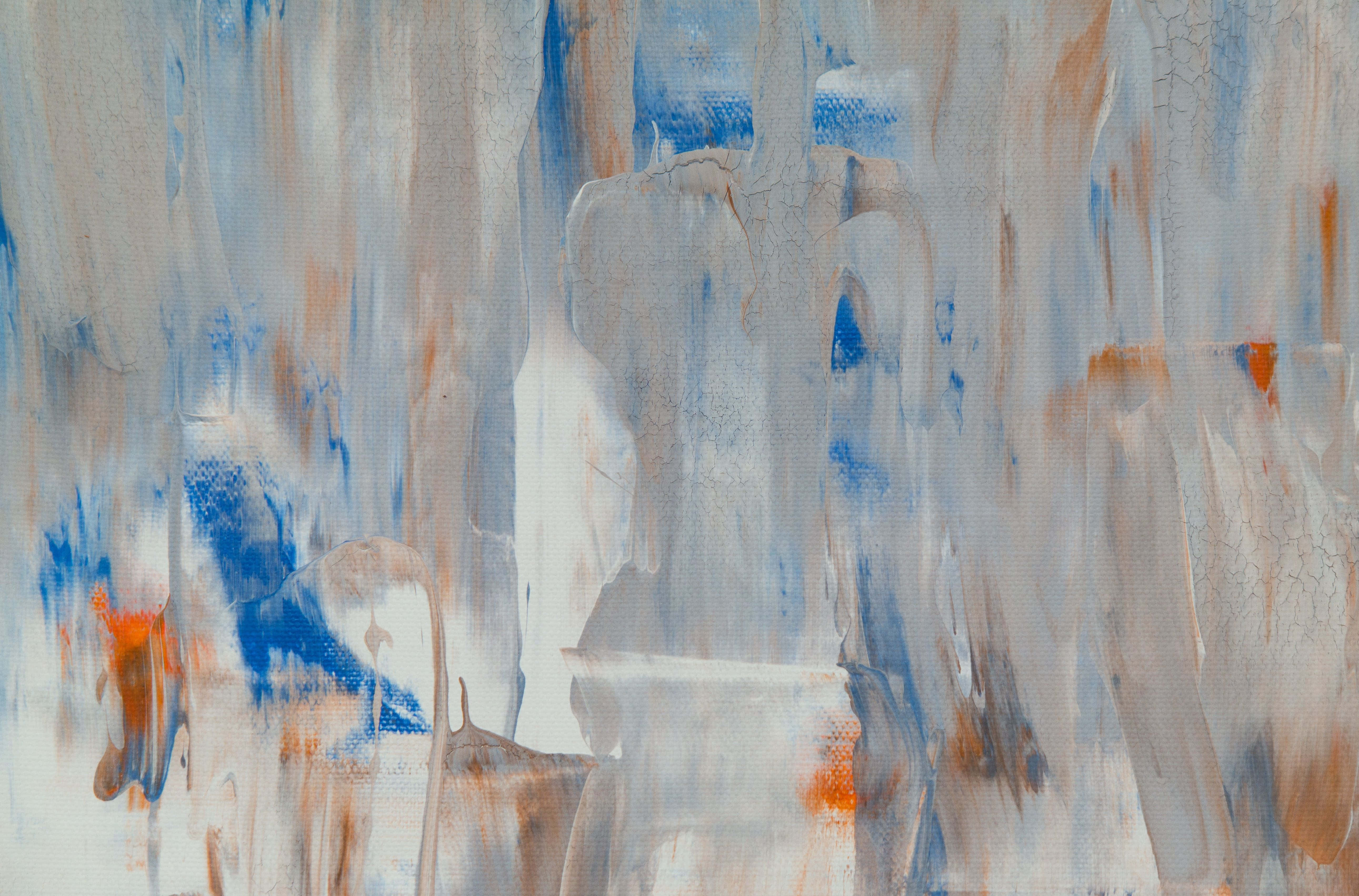 Expressionism, blue, orange, 5K Desktop Wallpaper