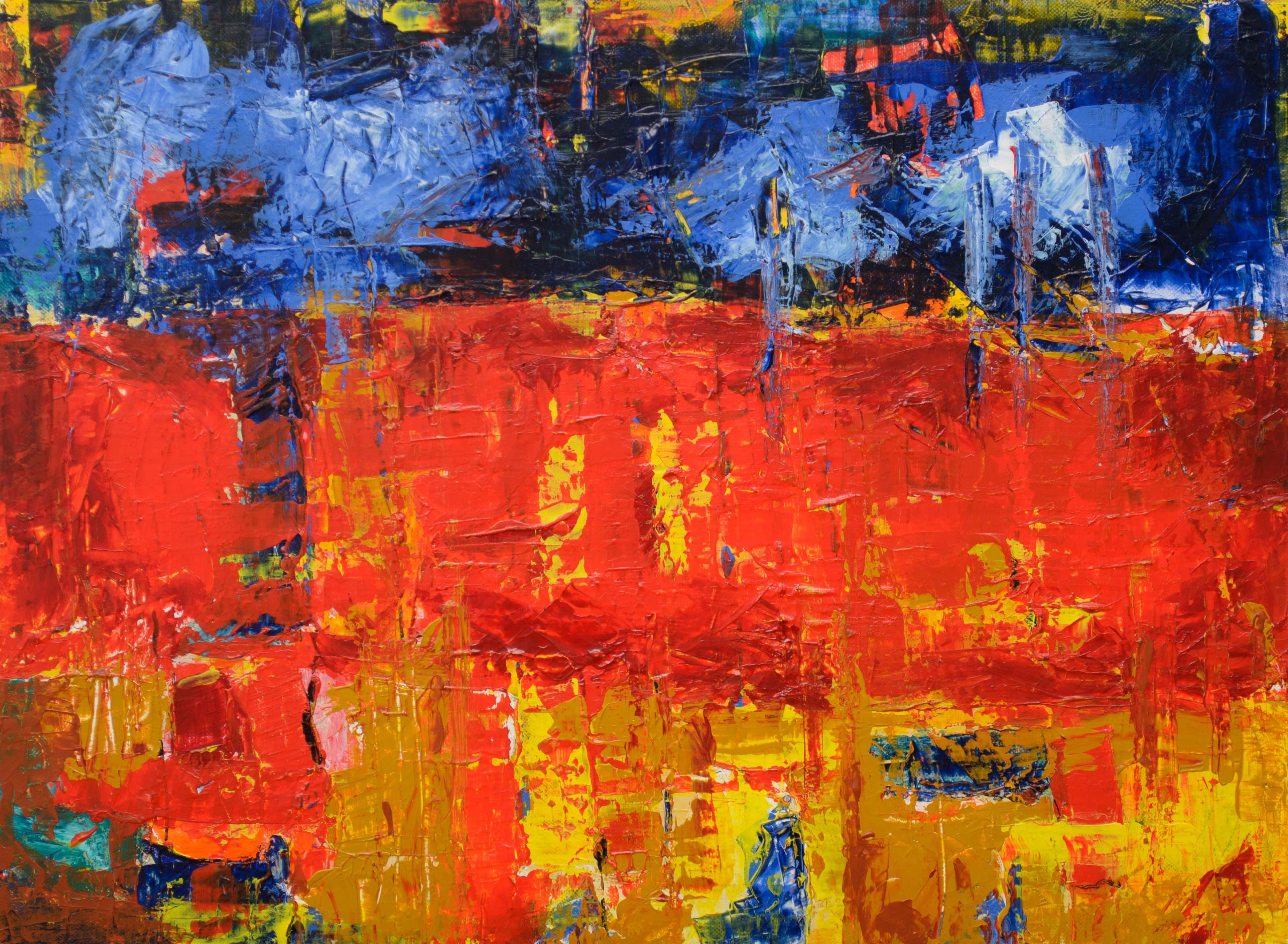 expressionism, red, yellow, 4K Desktop Wallpaper