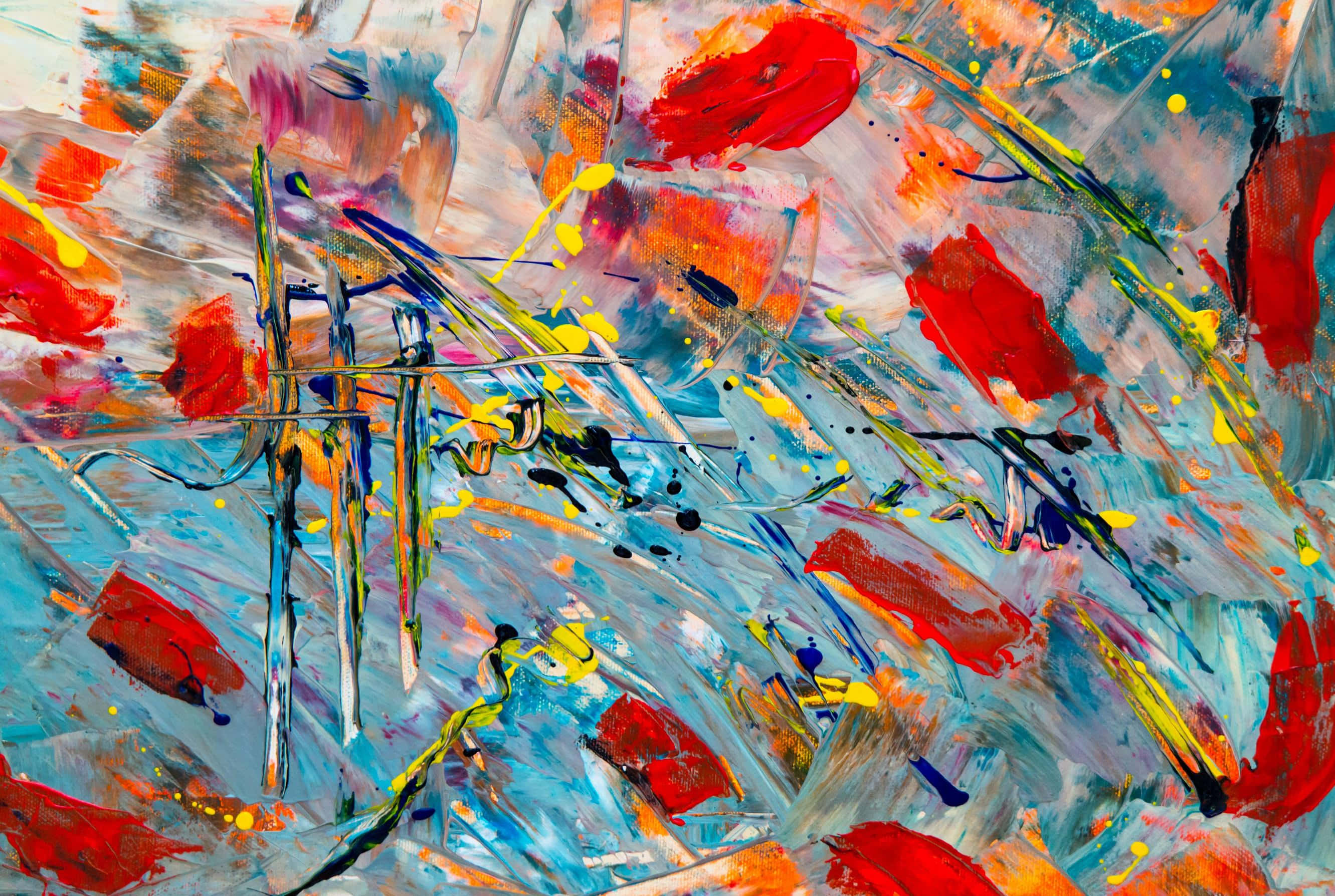 Expressionism, red, yellow, 2K Desktop Wallpaper