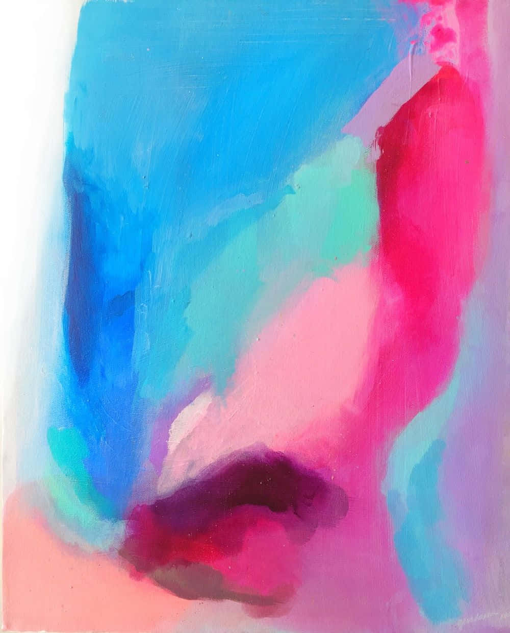 Expressionism, blue, pink, SD Phone Wallpaper