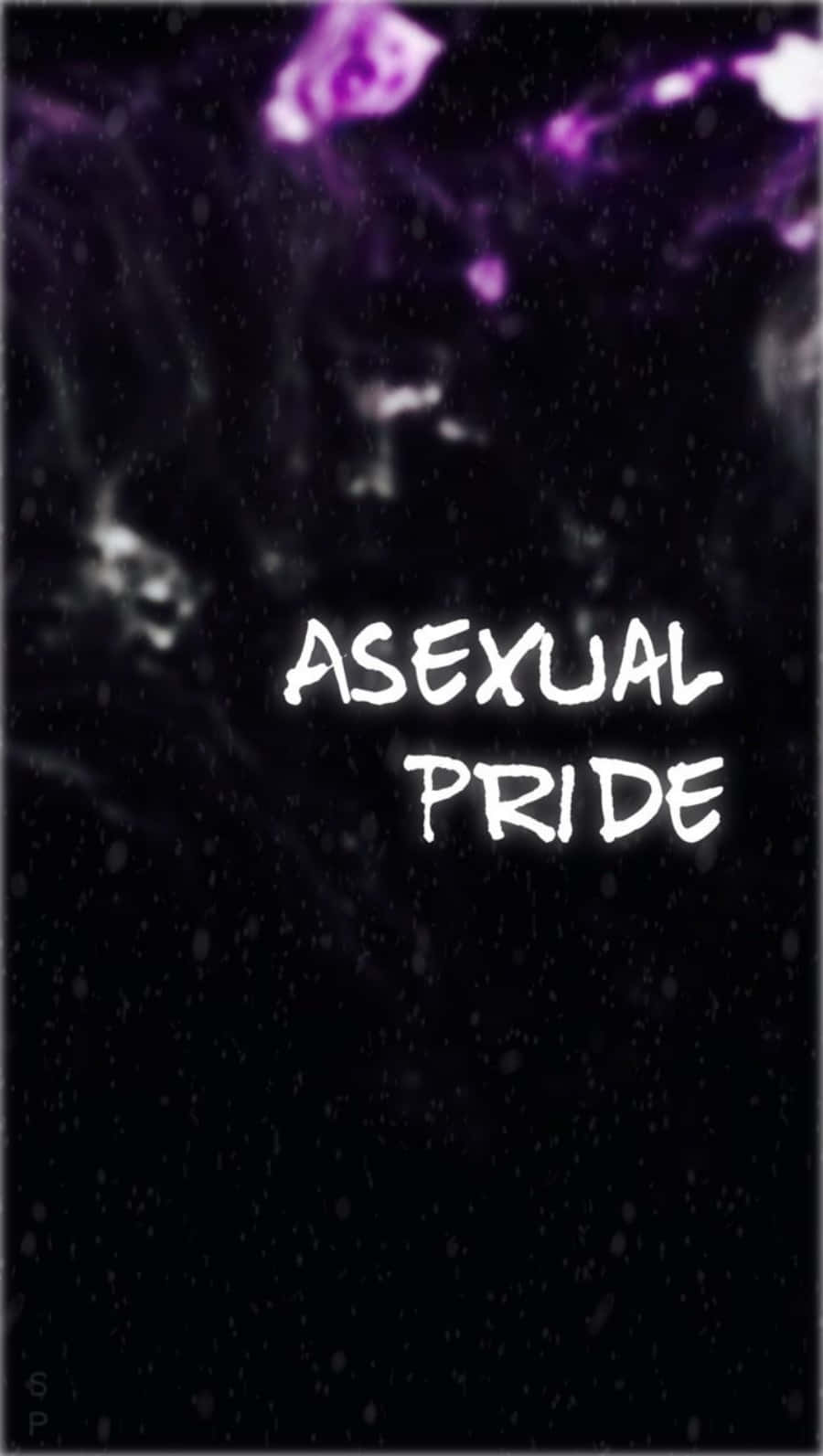 asexual, purple nebulae, white glowing text, HD Phone Wallpaper