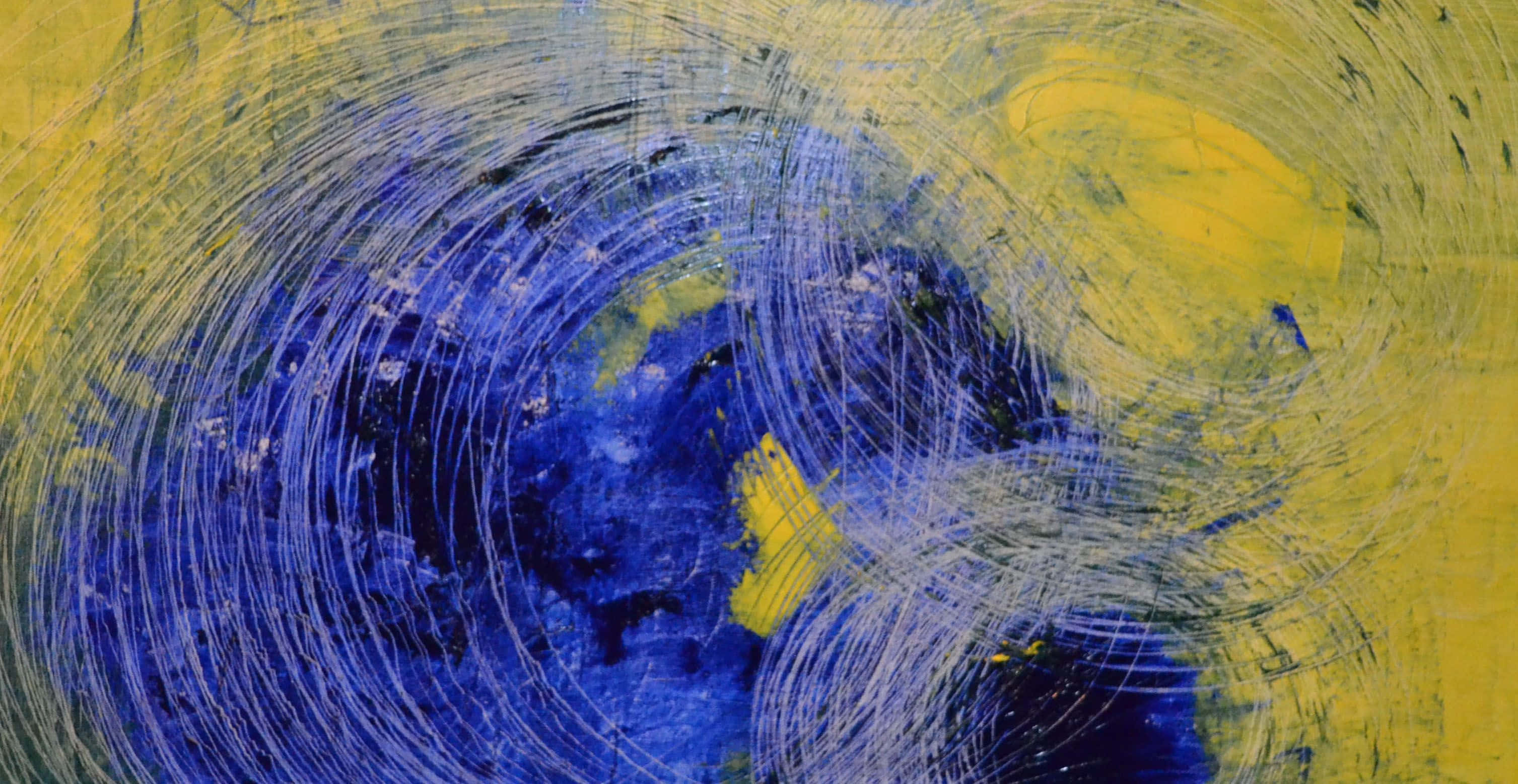 expressionism, blue, yellow, 2K Desktop Wallpaper