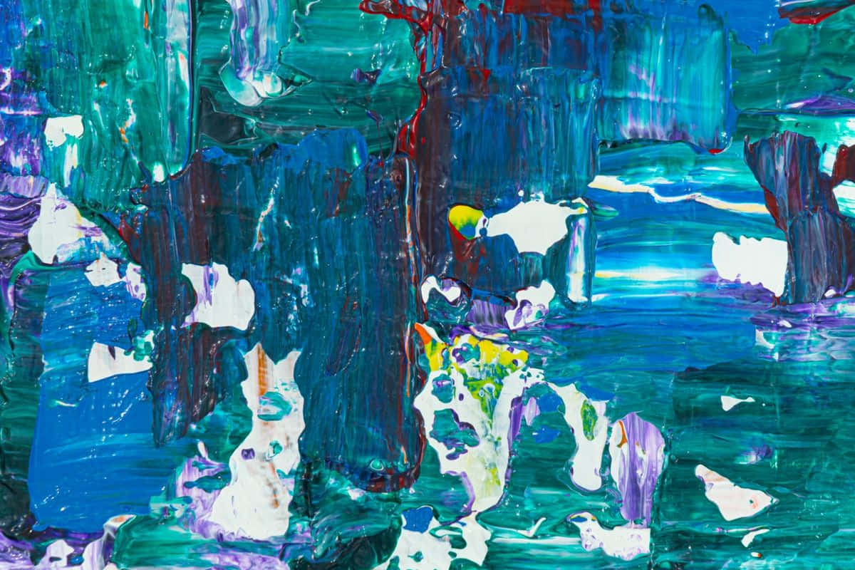 Expressionism, teal blue, purple, SD Desktop Wallpaper