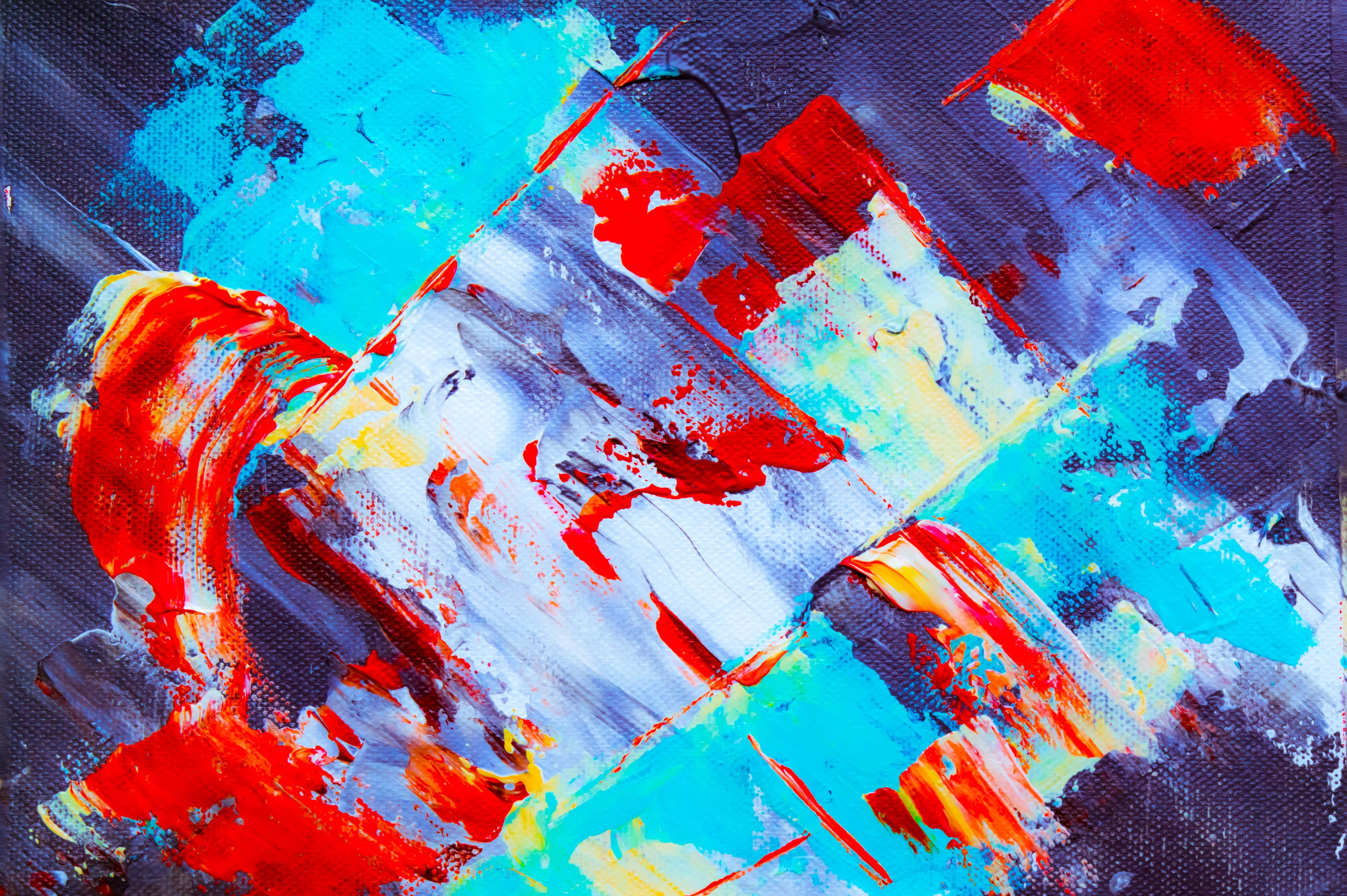 Expressionist, red, blue, 4K Desktop Wallpaper