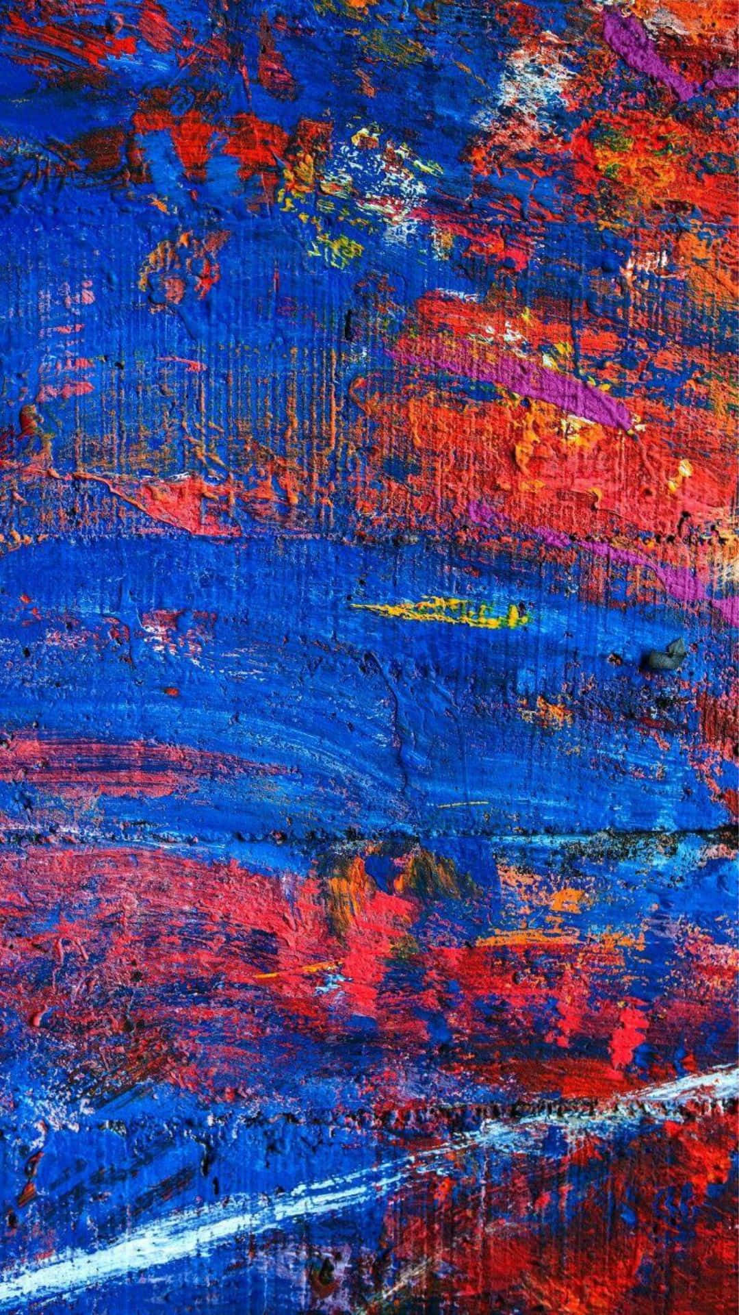 Expressionist, blue, red, Full HD Phone Wallpaper