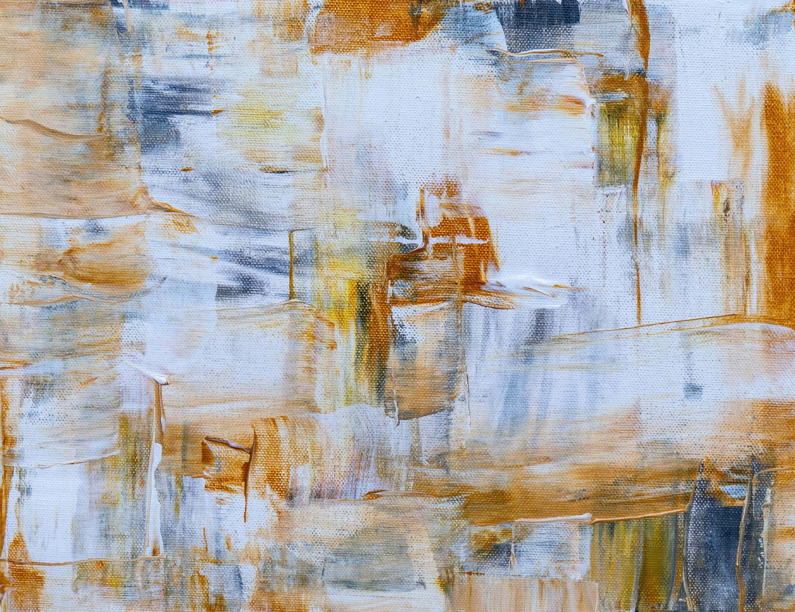 Expressionist, warm ochre, cool blue, 2K Desktop Wallpaper