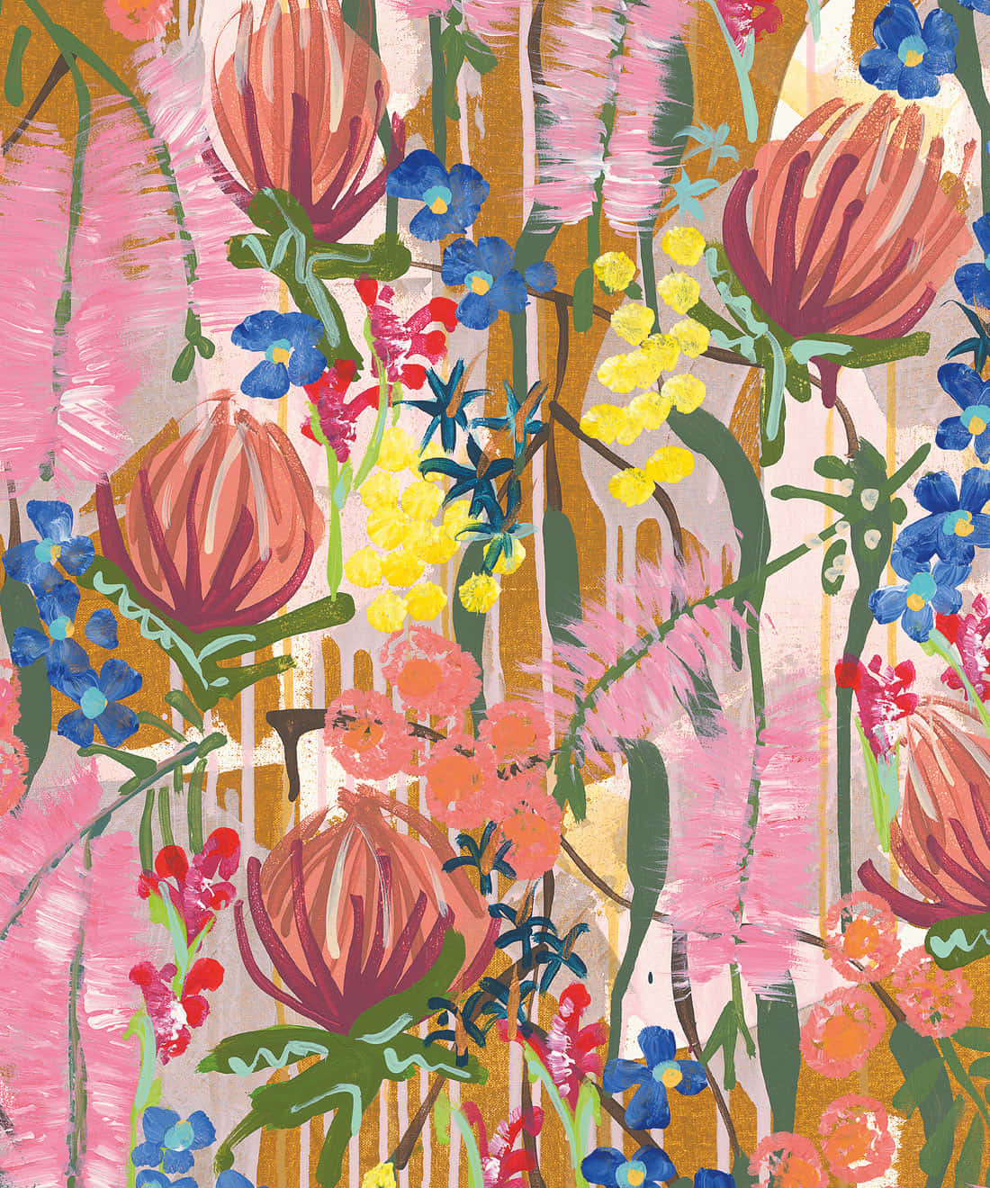 Expressionist, pink, orange, HD Phone Wallpaper