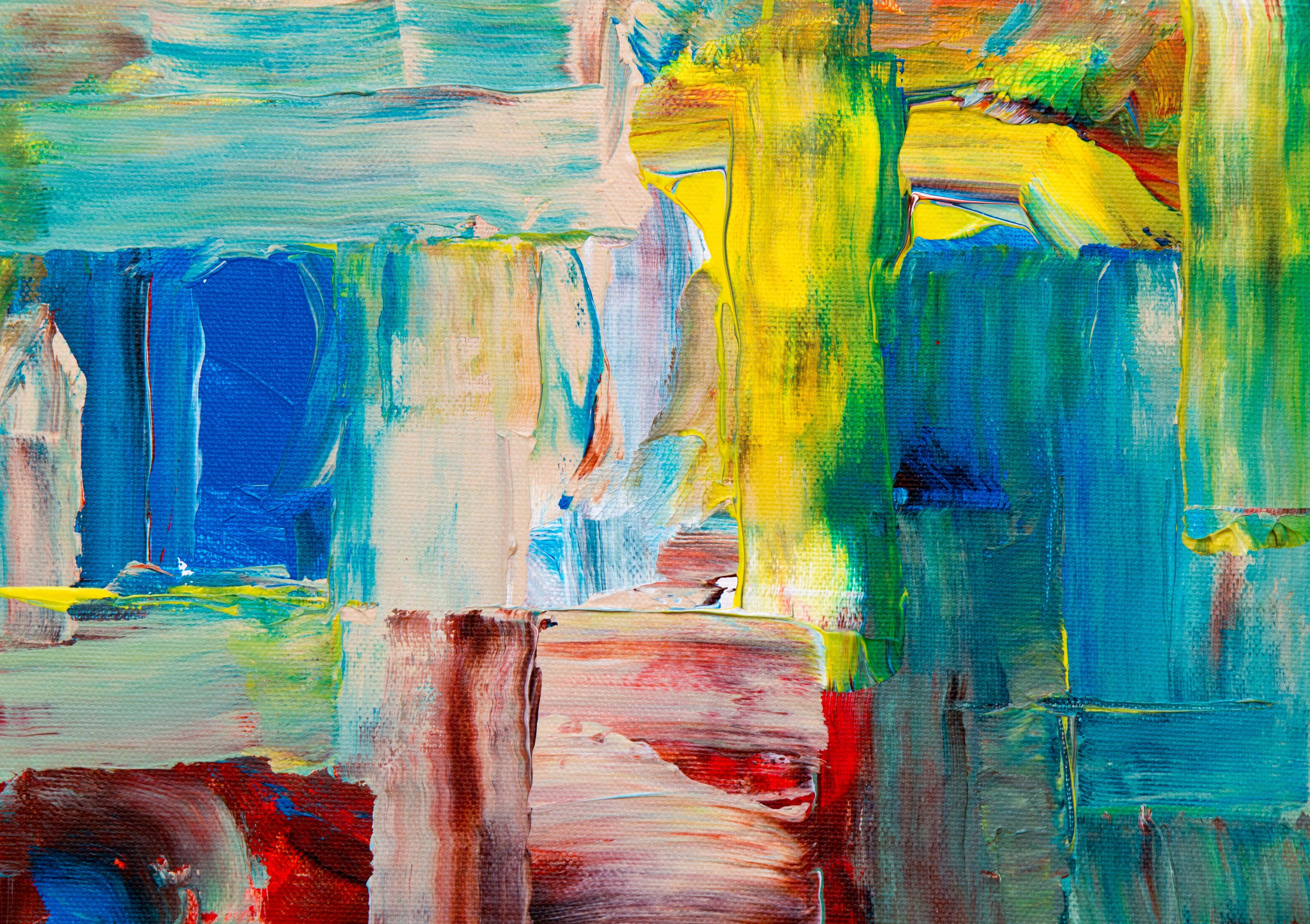 expressionism, blue, yellow, 4K Desktop Wallpaper