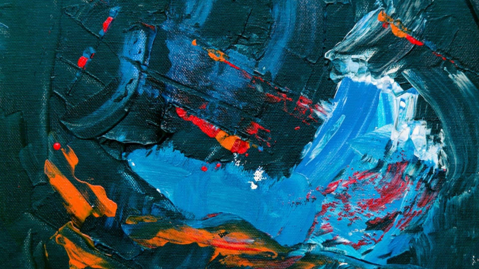 Expressionist, blue, orange, Full HD Desktop Wallpaper