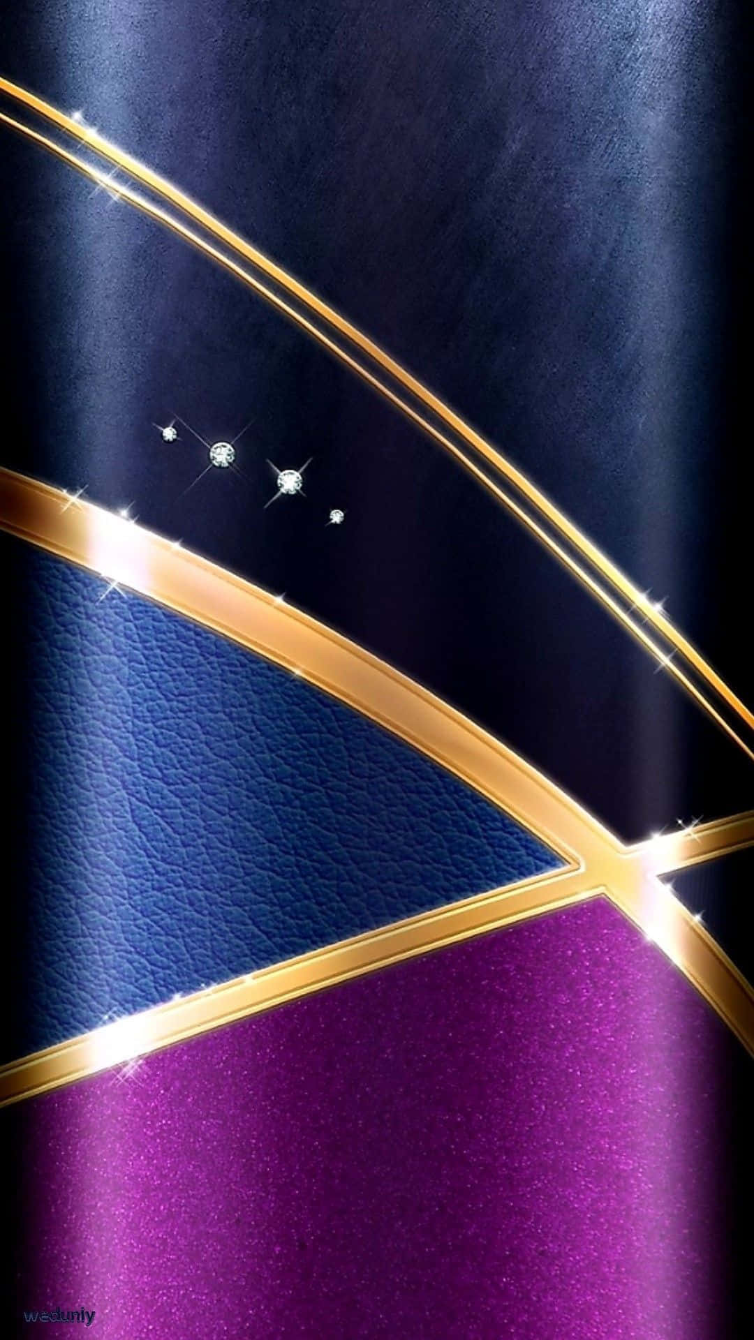 Expensive Diamond, gold lines, deep blue leather, Full HD Phone Wallpaper