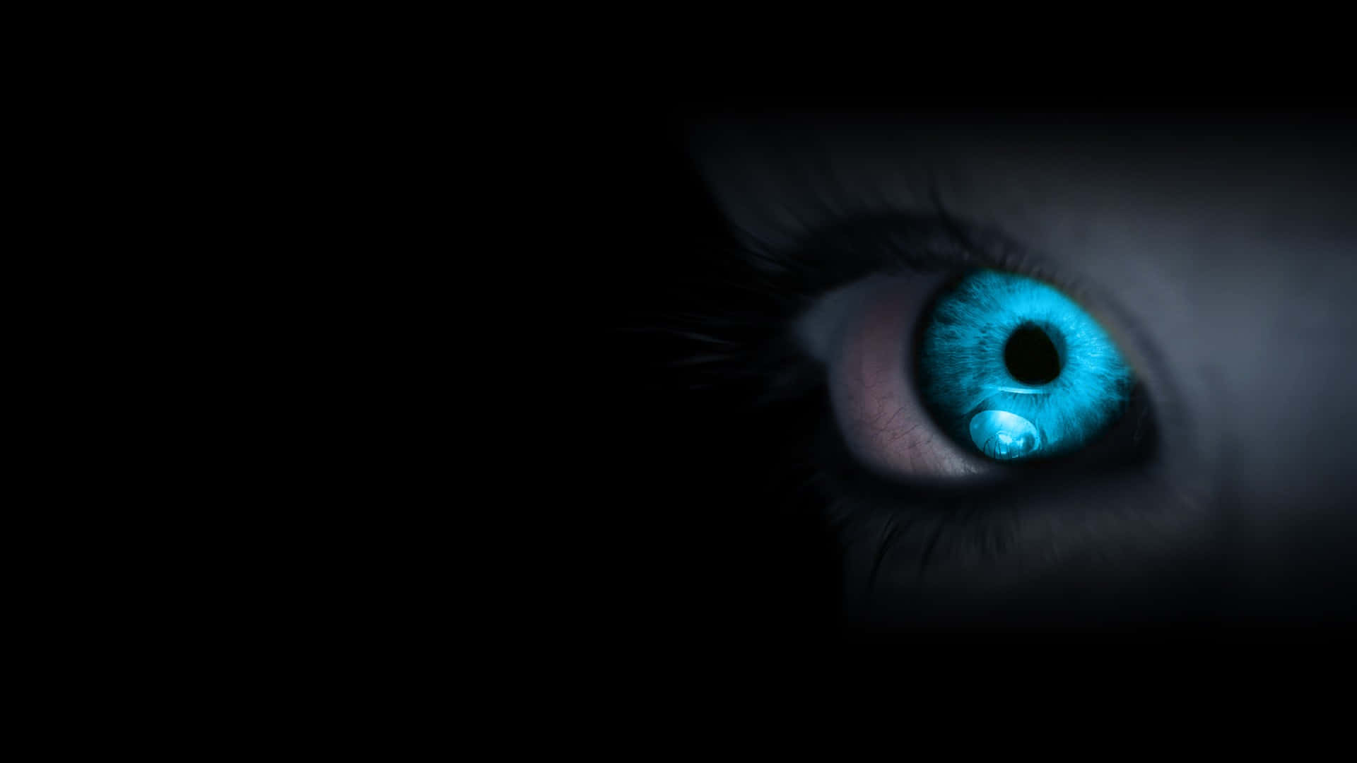 glowing icy blue eye, single glowing blue eye, darkness, Full HD Desktop Wallpaper