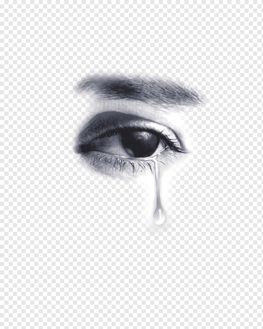 black and white, teary eye, closeup, SD Phone Wallpaper