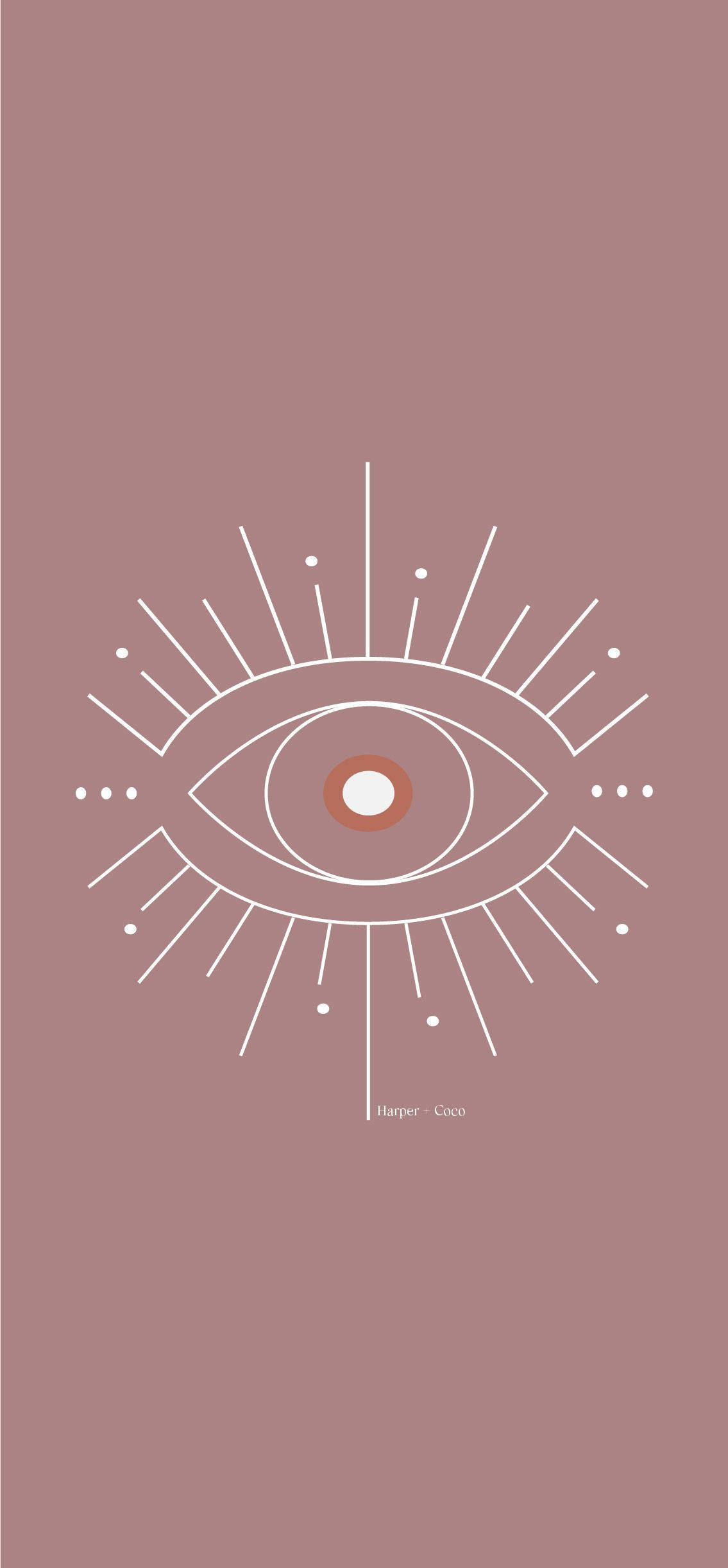 eye, muted mauve background, radiating lines, Full HD Phone Wallpaper