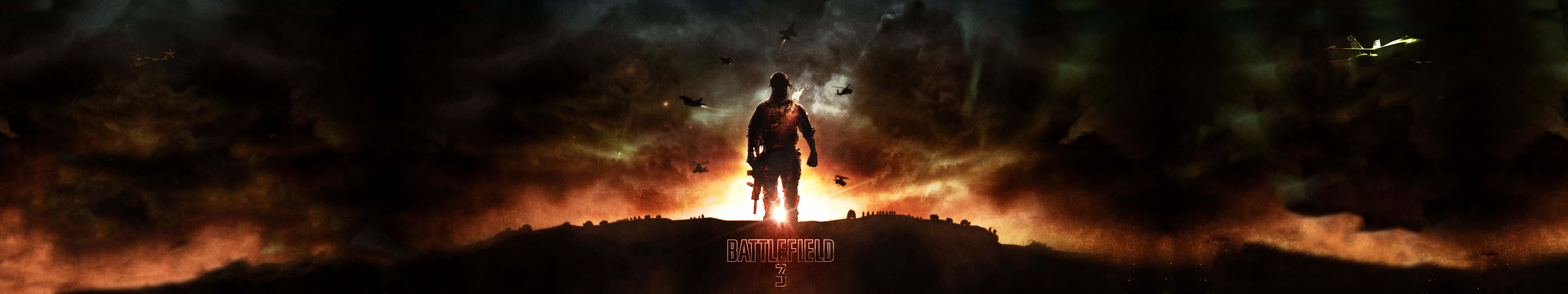 Eyefinity, fireball, armored warrior, 5K Desktop Wallpaper
