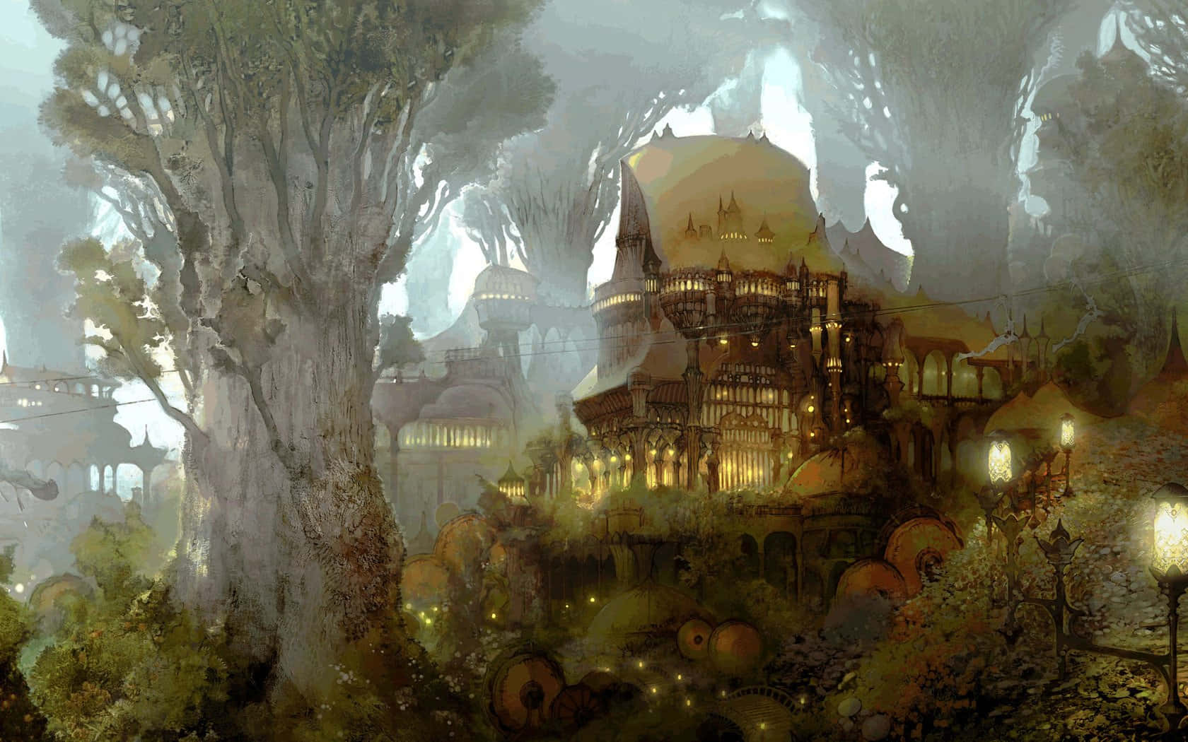 Eyefinity, 1680 x 1050, fantasy forest, HD Desktop Wallpaper