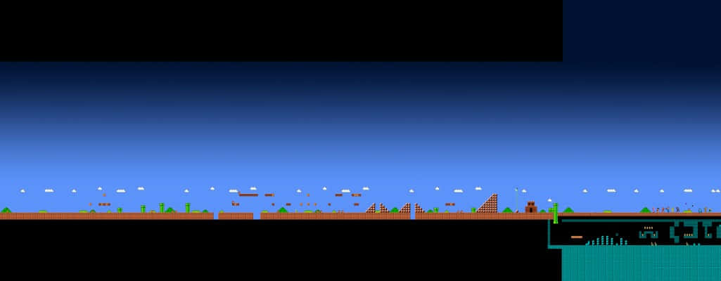 Eyefinity, pixelated, retro game landscape, SD Desktop Wallpaper