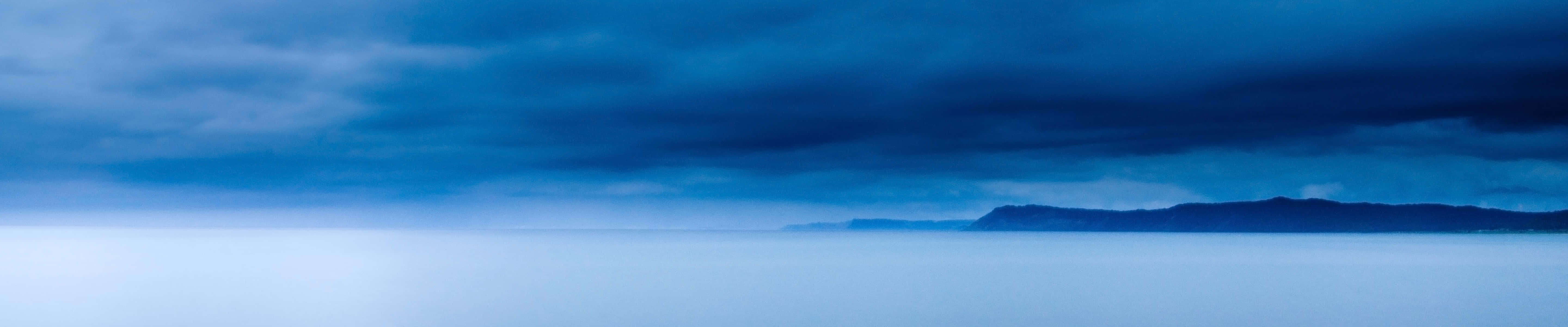 Eyefinity, mountains, ocean, 5K Desktop Wallpaper